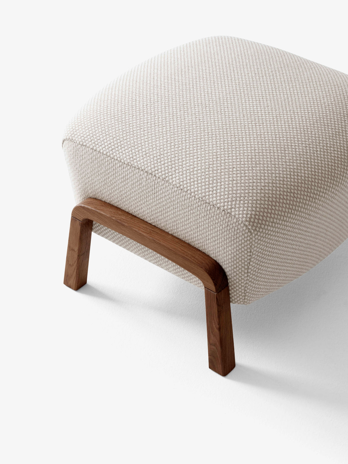Upholstered WULFF ATD3 Footstool with Walnut Base