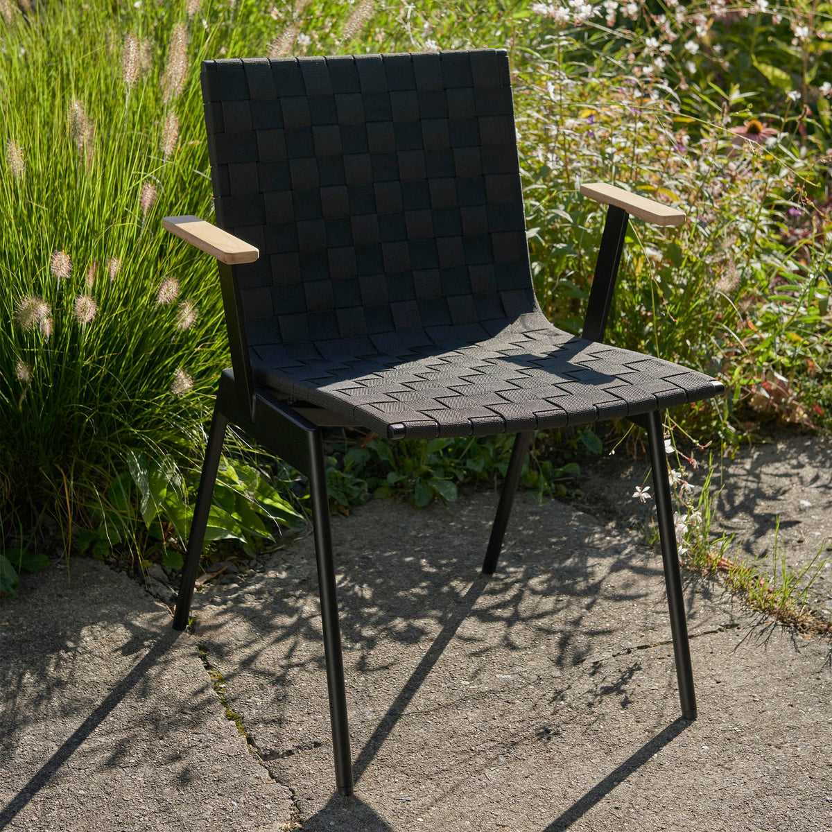 Outdoor chair with armrests VILLE AV34 black