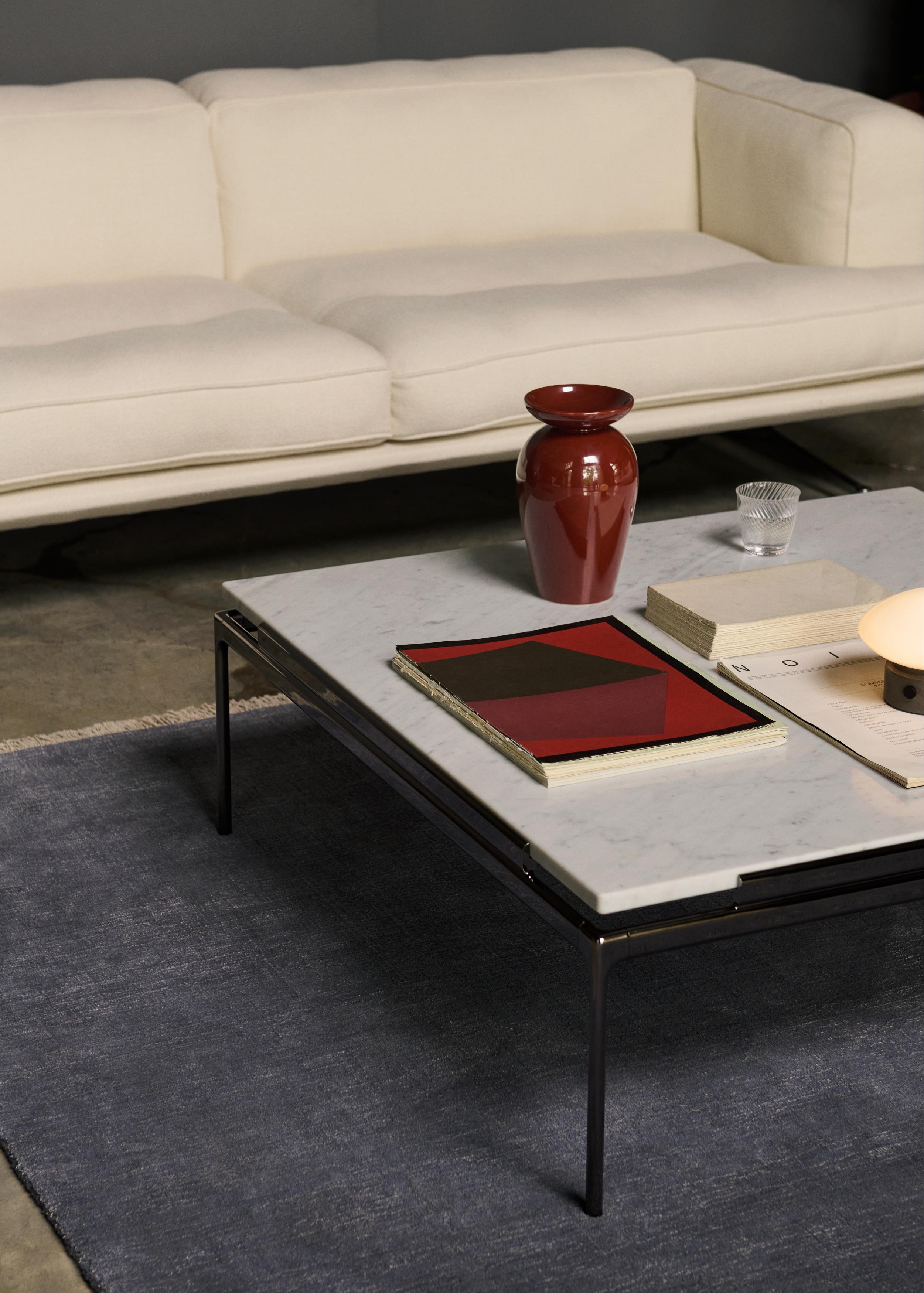 Square Coffee Table SETT LN13 with Smoky Glass Top and Chrome Base