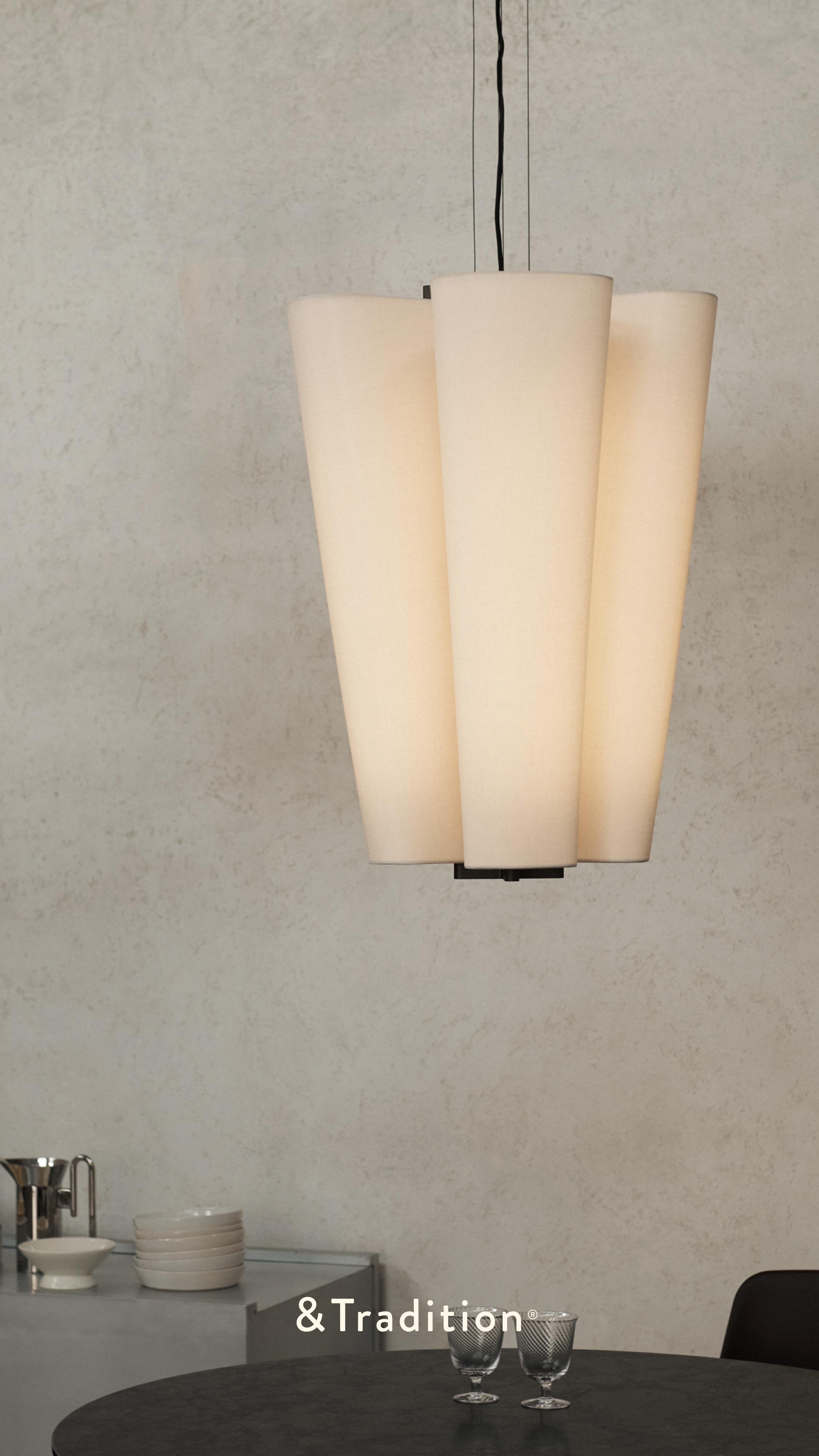 BELLA pendant lamp in beige with a brown finish