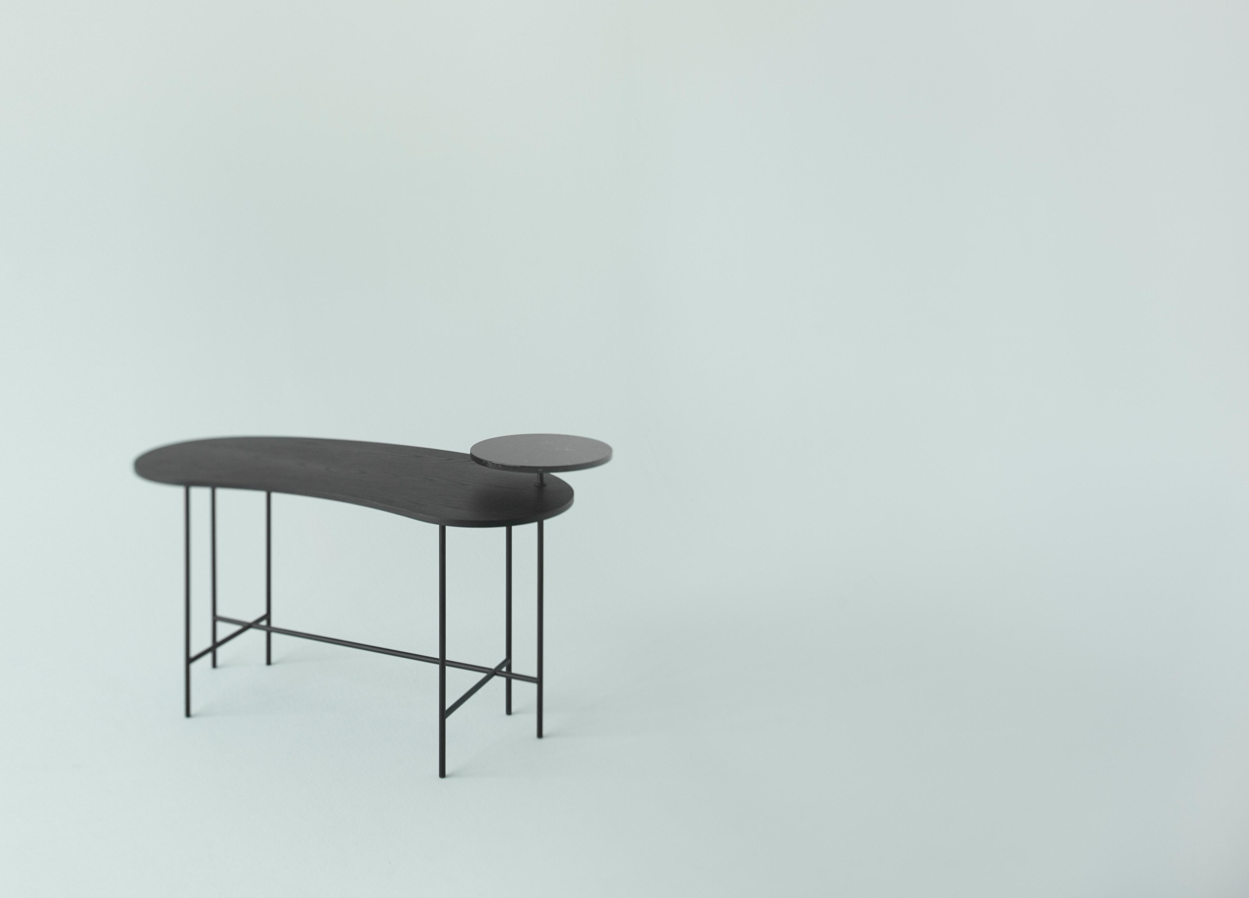 Palette JH9 Desk in Black Lacquered Ash Veneer with Black Steel Base