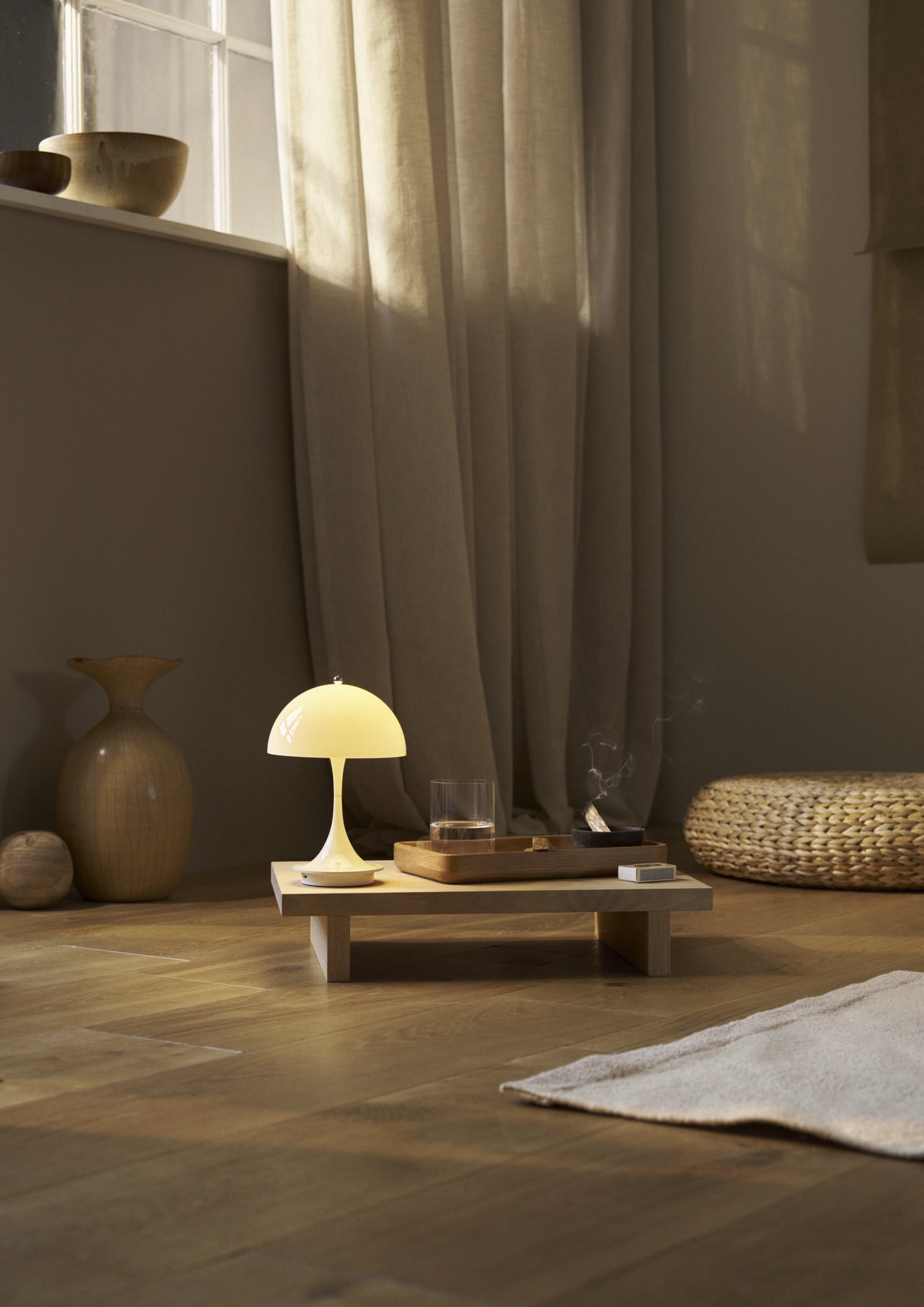 Portable Lamp PANTHELLA 250 Beige Opal
