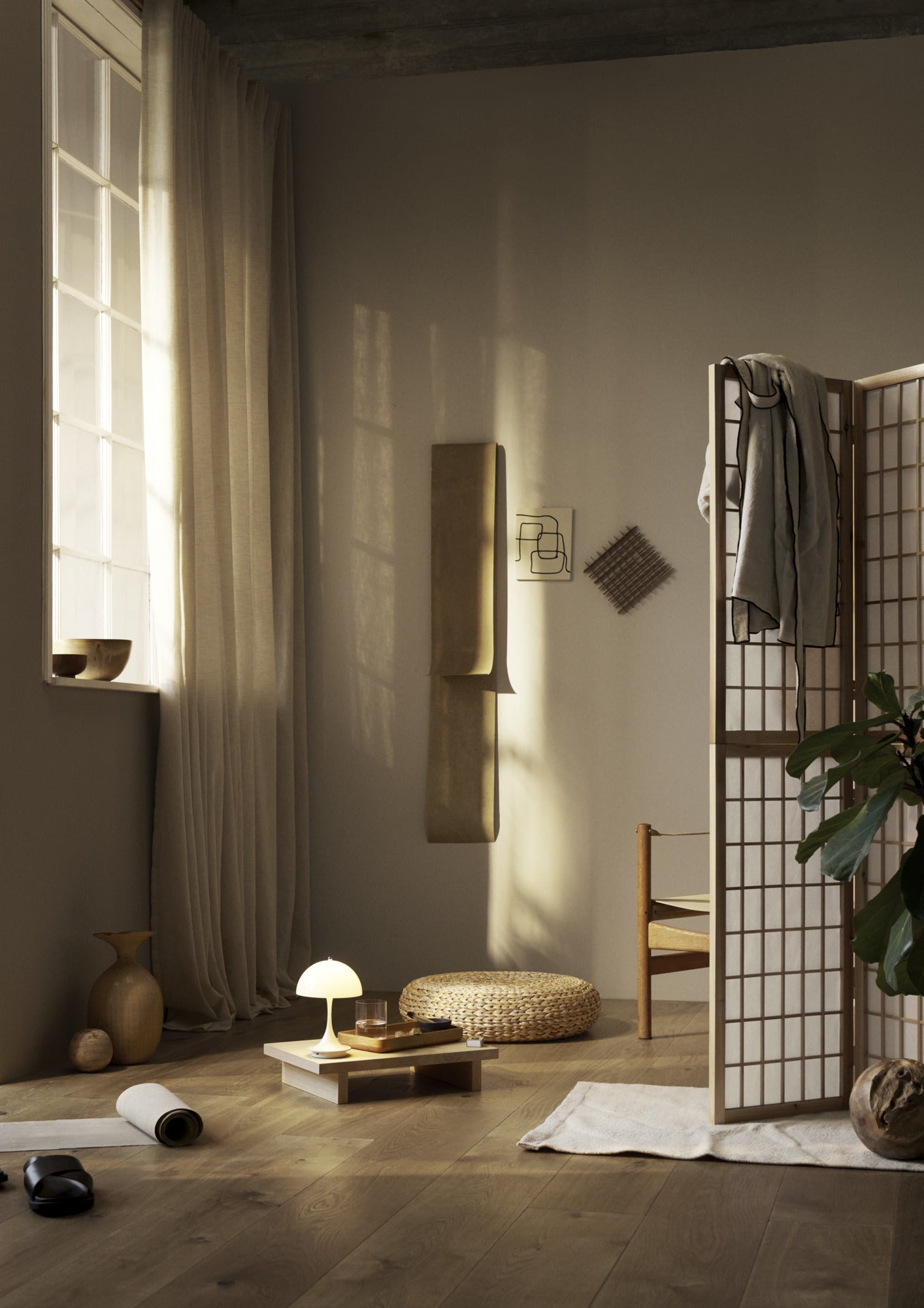 Portable Lamp PANTHELLA 250 Beige Opal