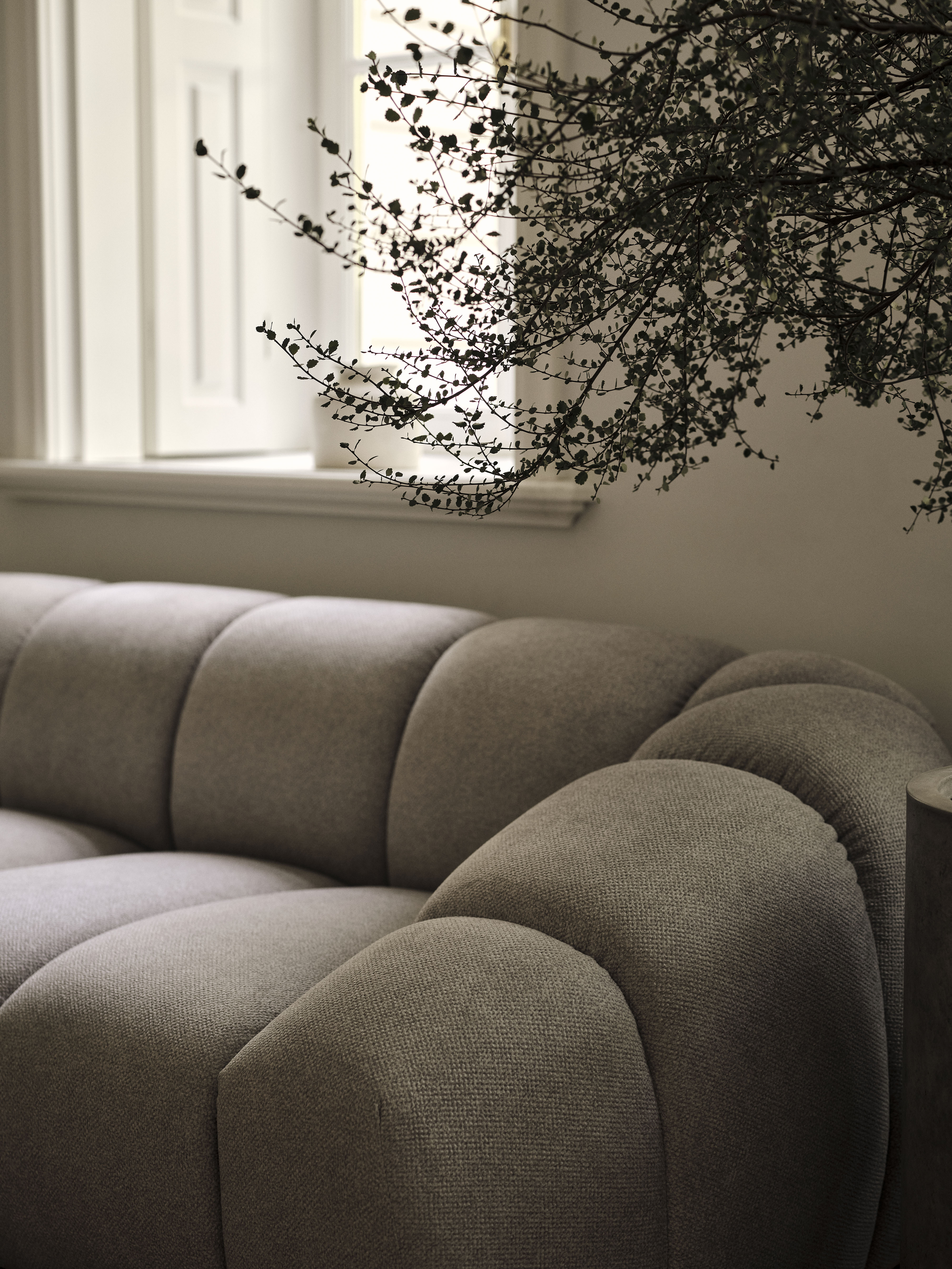 3-seater Sofa DIANA dark beige chenille