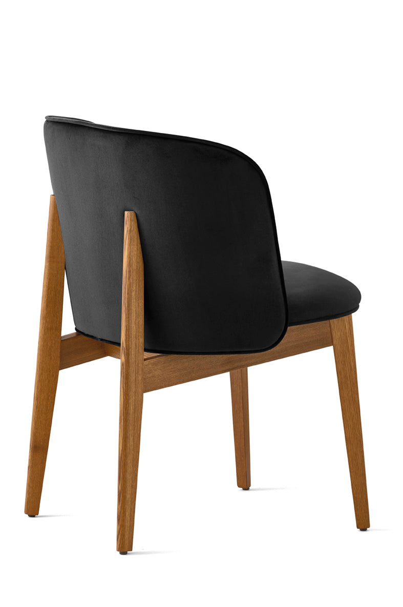 ABREY Armchair Upholstered with Walnut Base