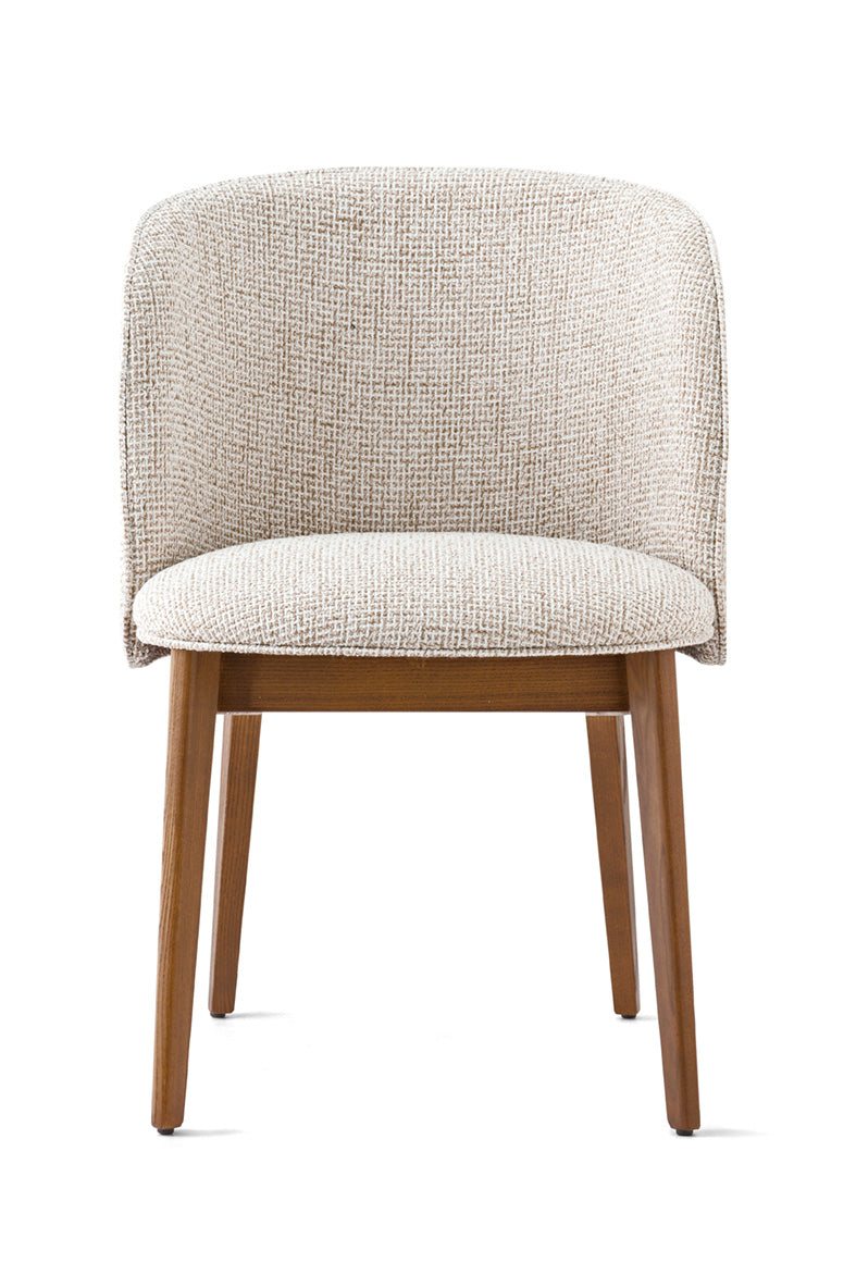 ABREY Armchair Upholstered with Walnut Base