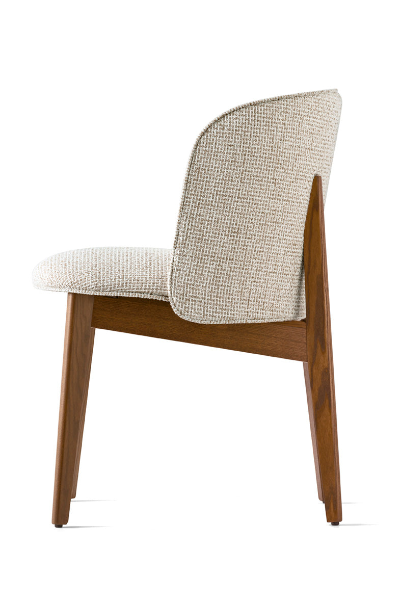 ABREY Armchair Upholstered with Walnut Base