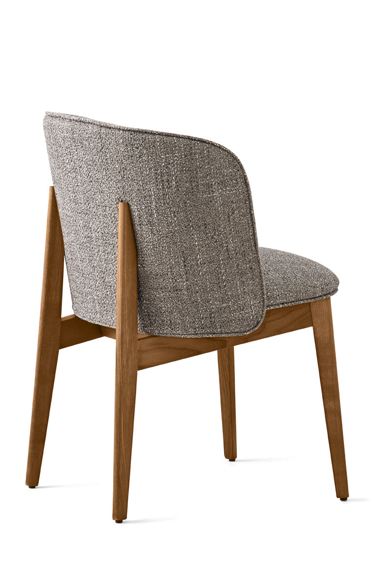 ABREY Armchair Upholstered with Walnut Base