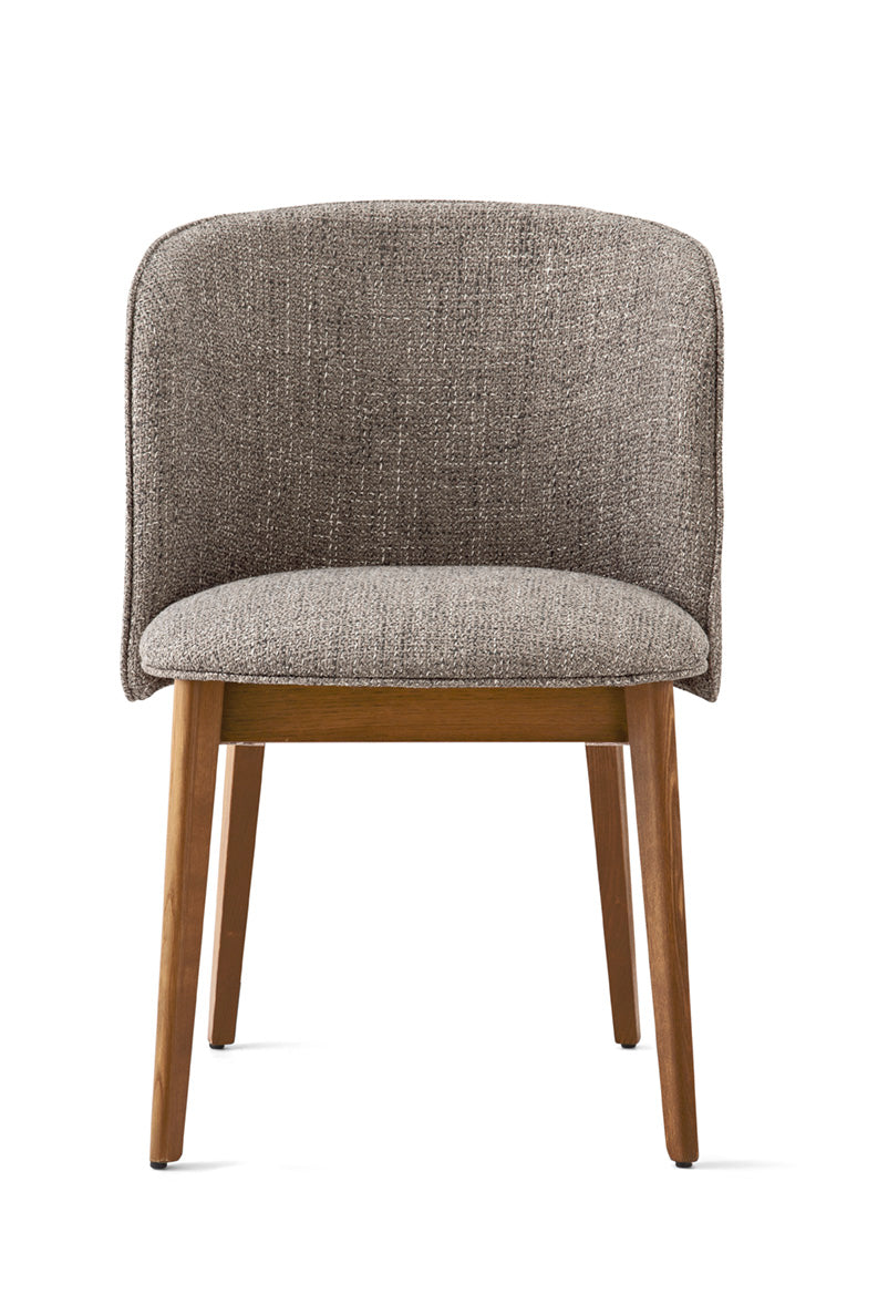 ABREY Armchair Upholstered with Walnut Base