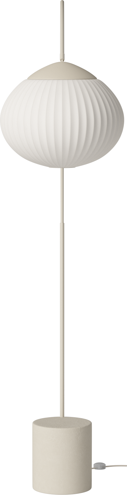 ACORN White floor lamp with a base made of cream concrete