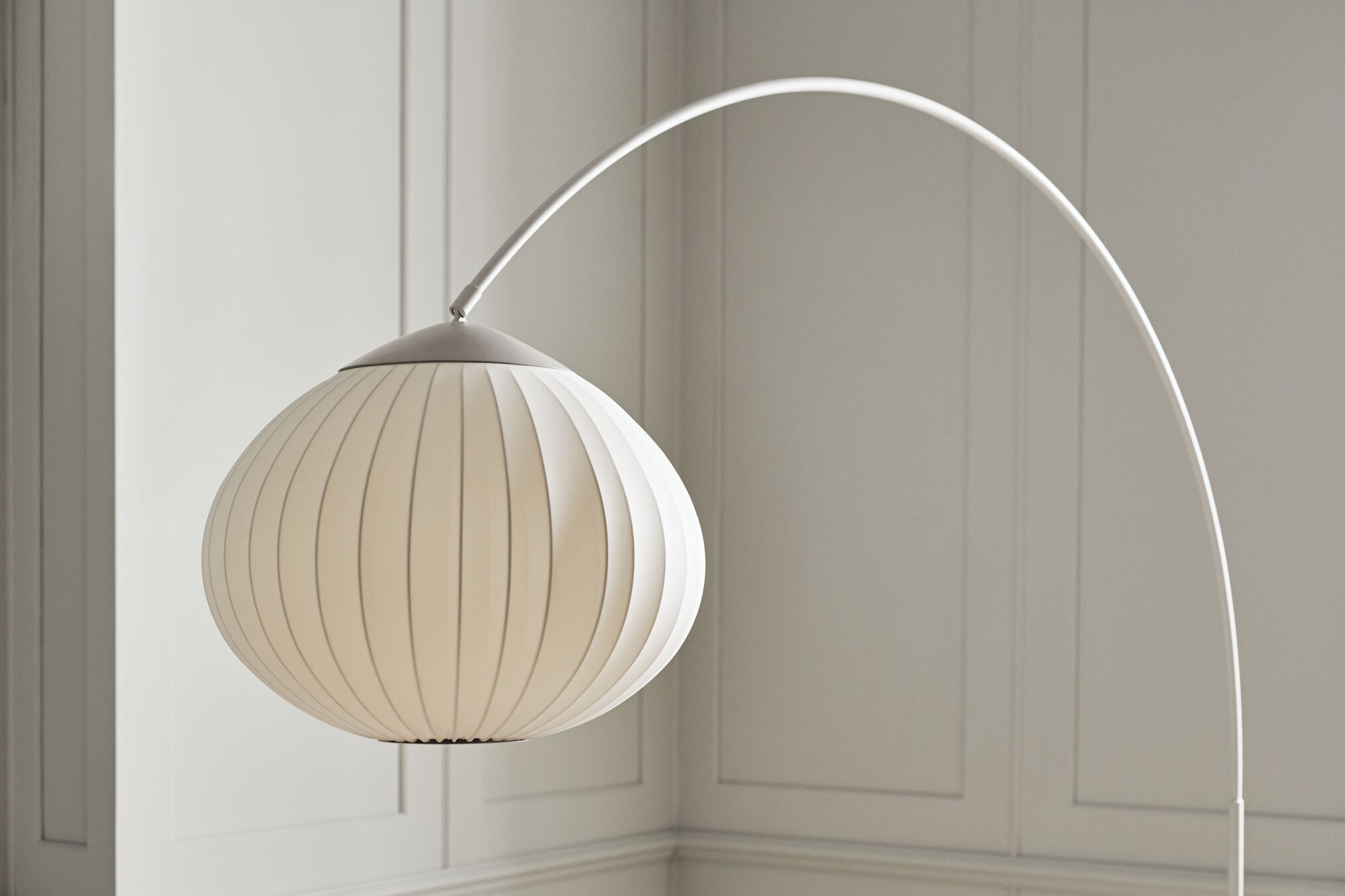 Acorn White floor lamp with gray concrete base