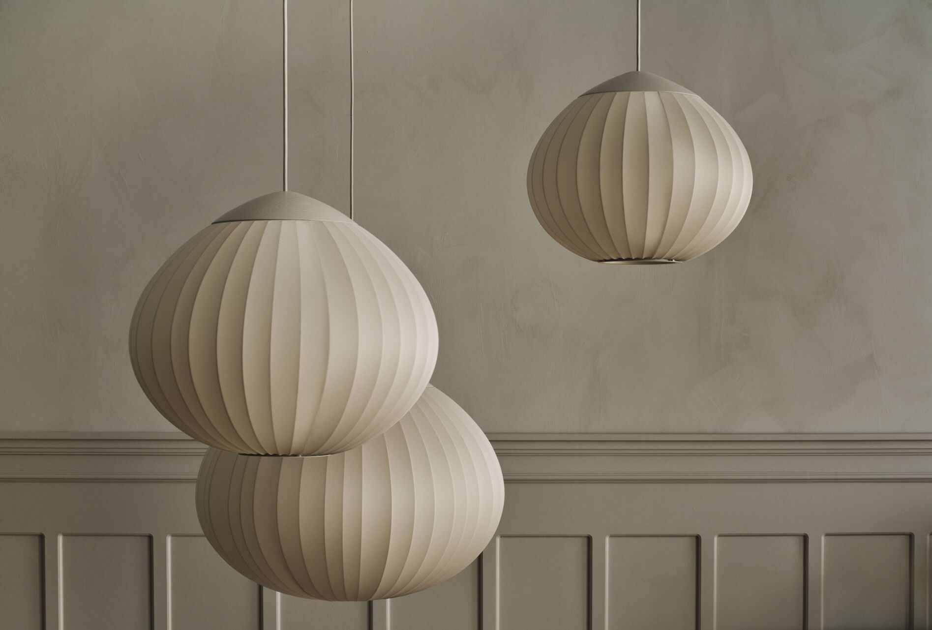 ACORN beige striped hanging lamp