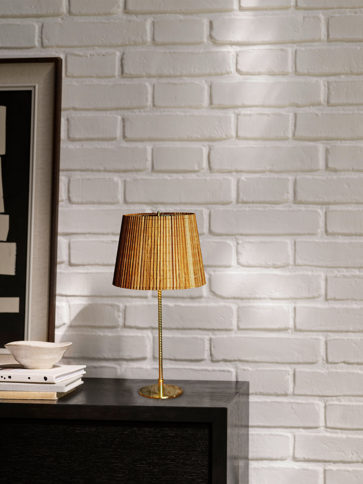 Table lamp 9205 beige shade with gold base