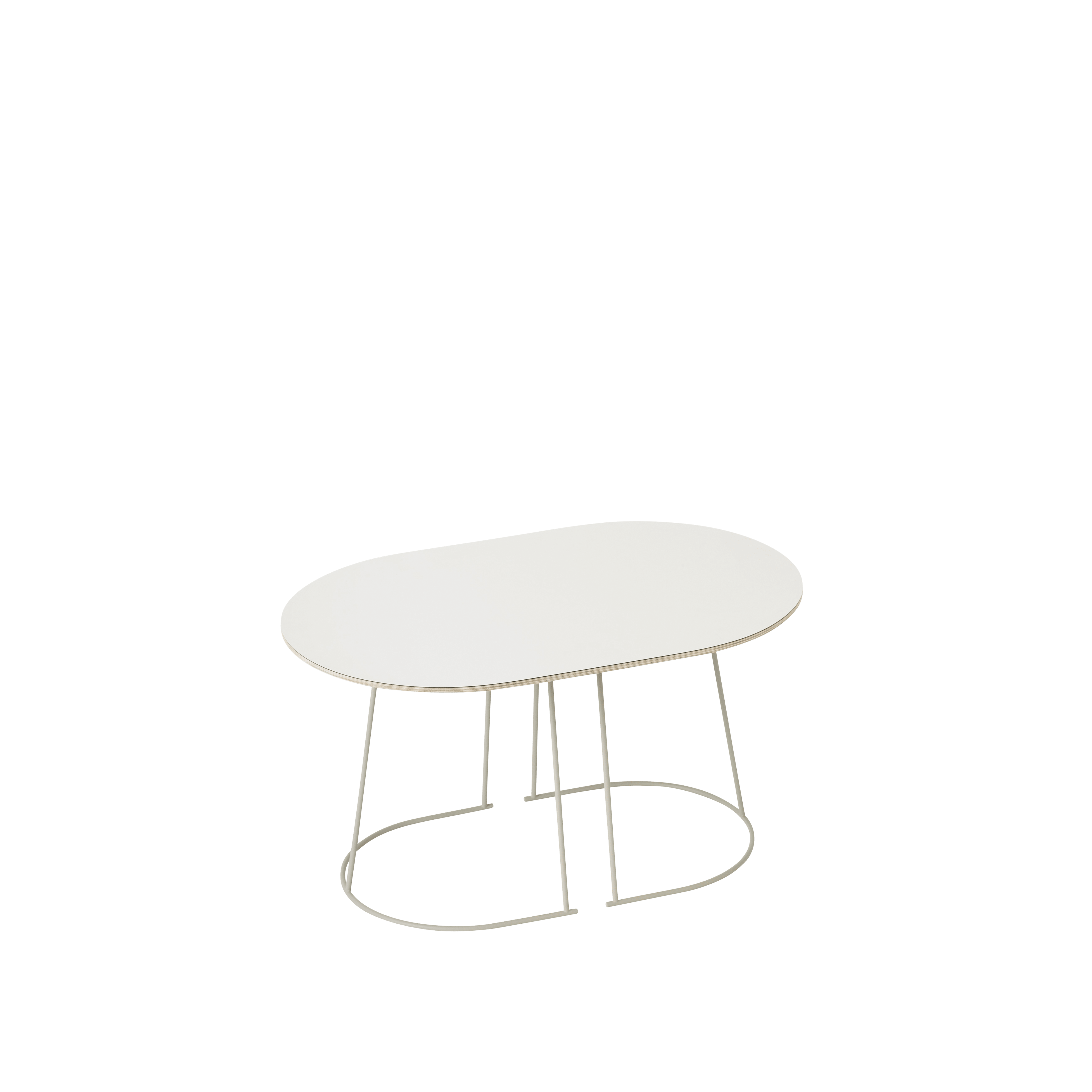 AIRY coffee table with nanolaminate and a broken white base