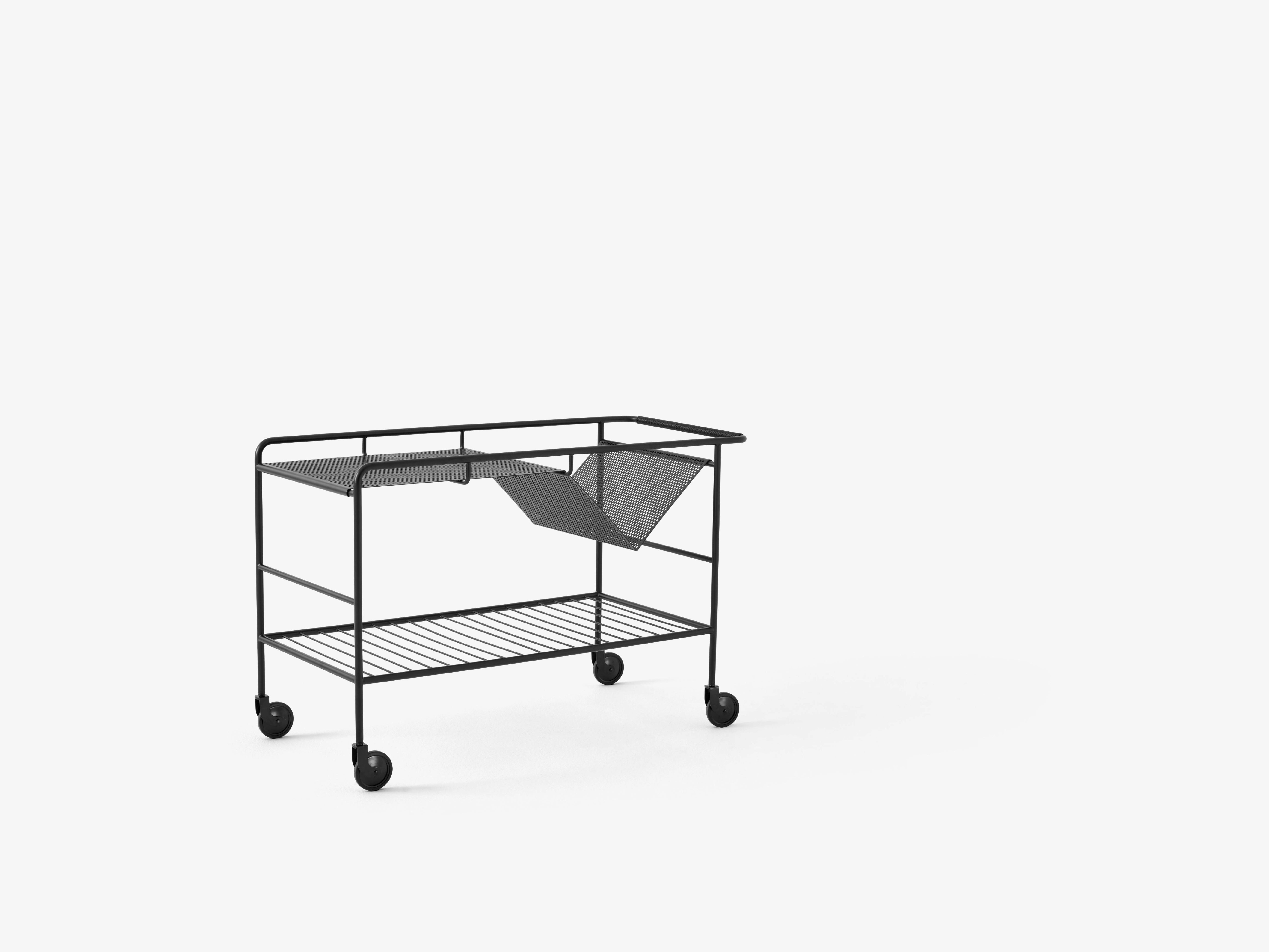 ALIMA NDS1 Cart in Matte Black with Oak Lacquered Wood