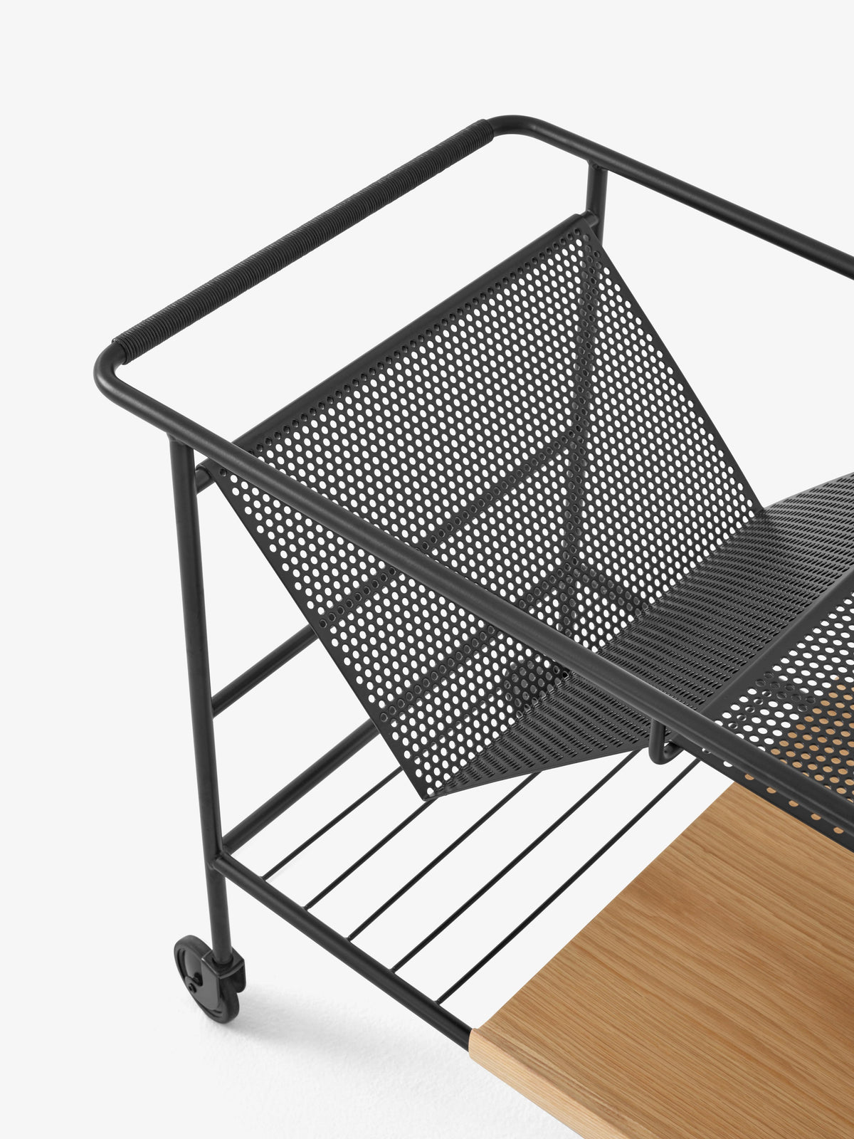 ALIMA NDS1 Cart in Matte Black with Oak Lacquered Wood