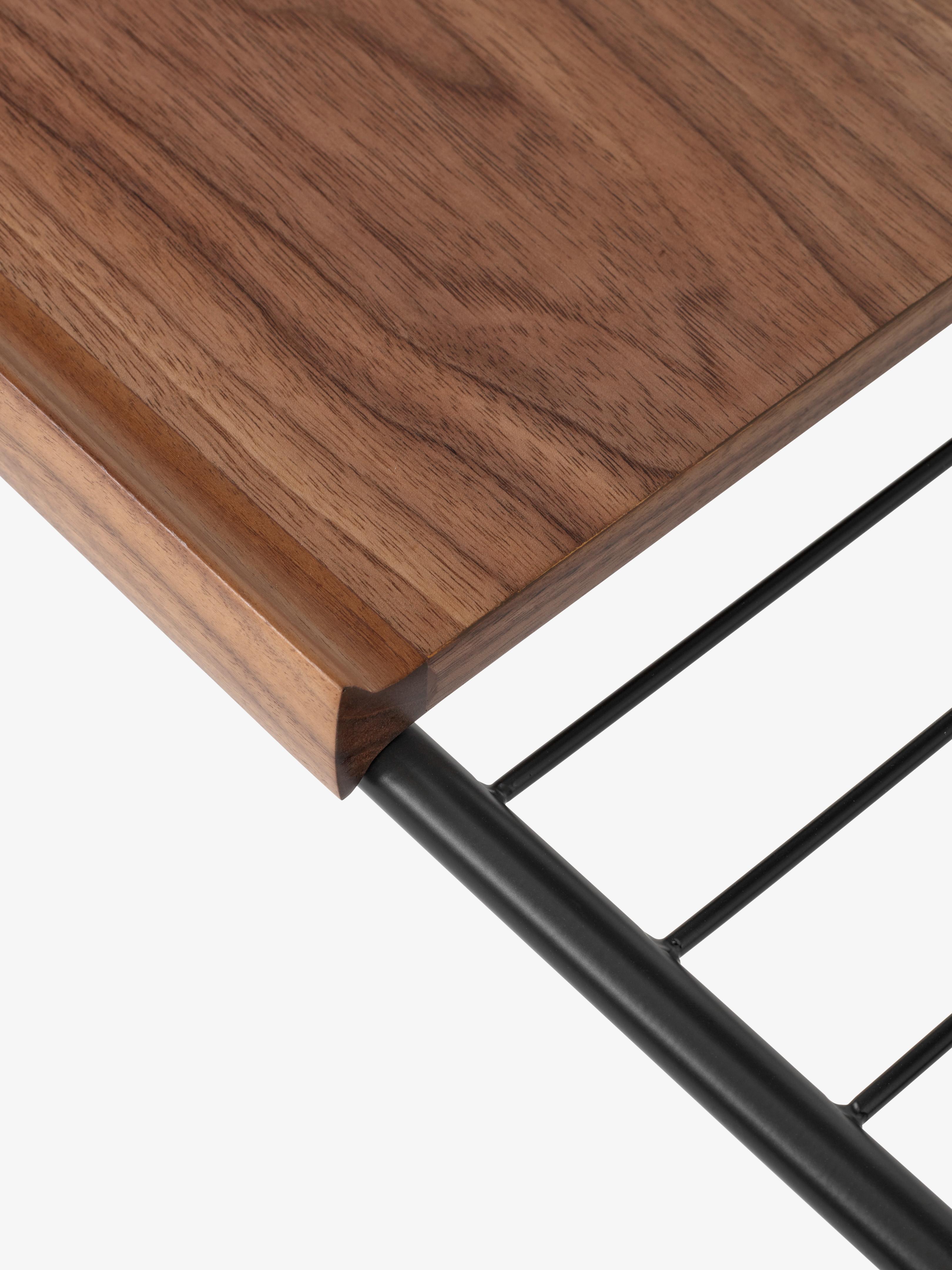 ALIMA NDS1 Cart in Matte Black with Lacquered Walnut Wood