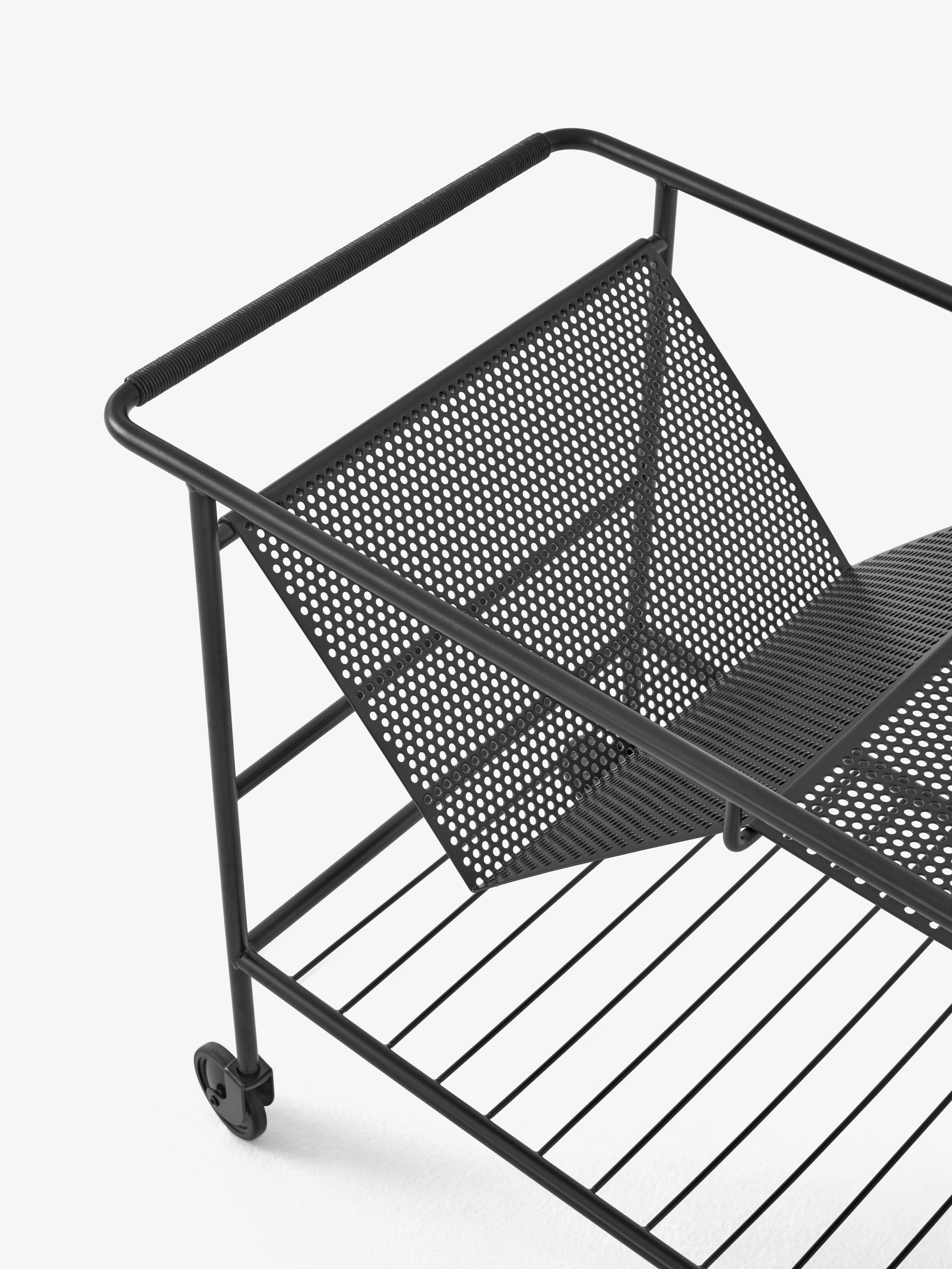 ALIMA NDS1 Cart in Matte Black with Lacquered Walnut Wood