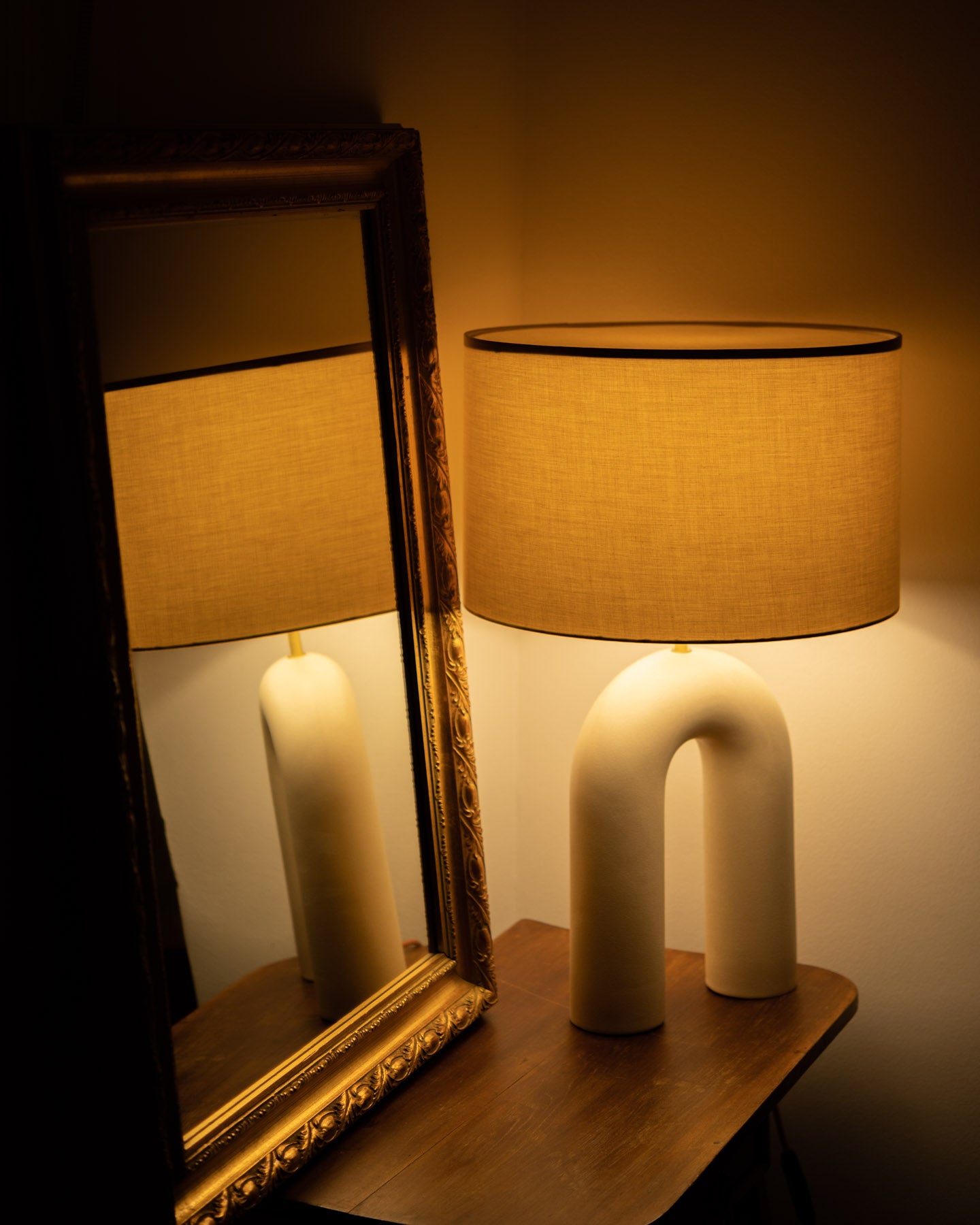 Ceramic Table Lamp ARKO Ecru