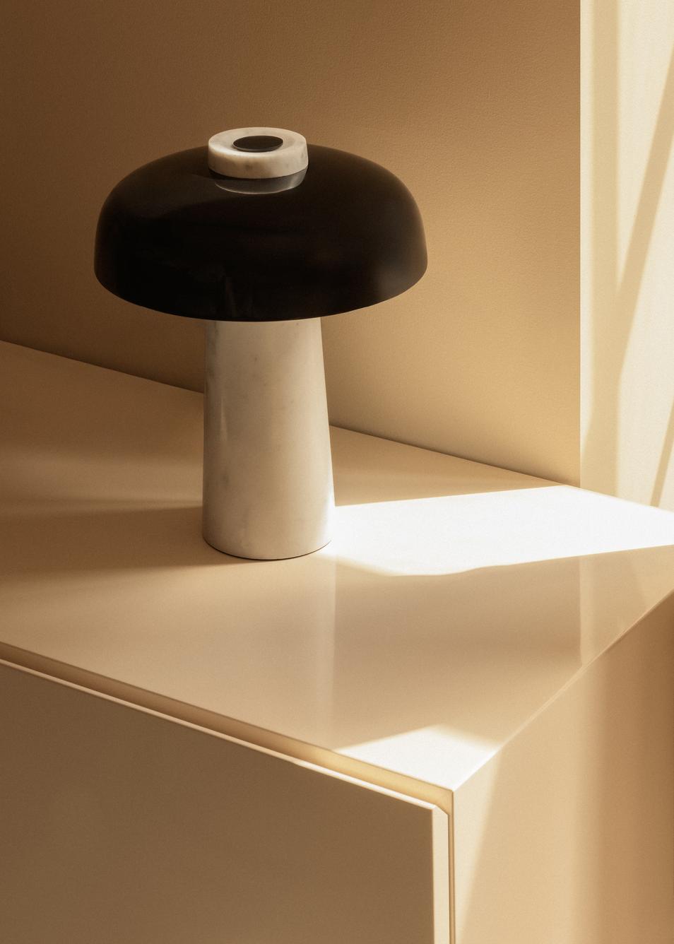 REVERSE table lamp black shade with marble base [Julia]
