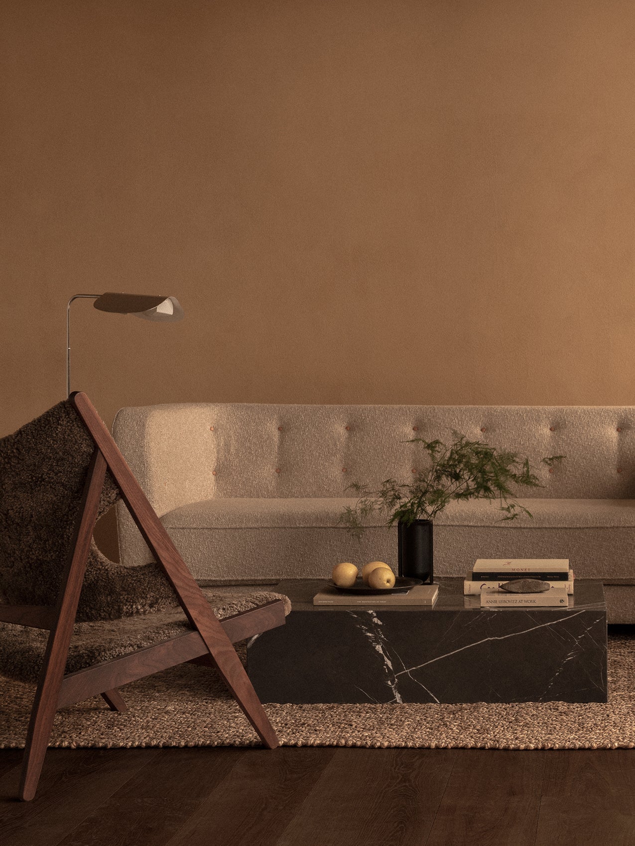 VILHELM Sofa in Beige with Oak Base