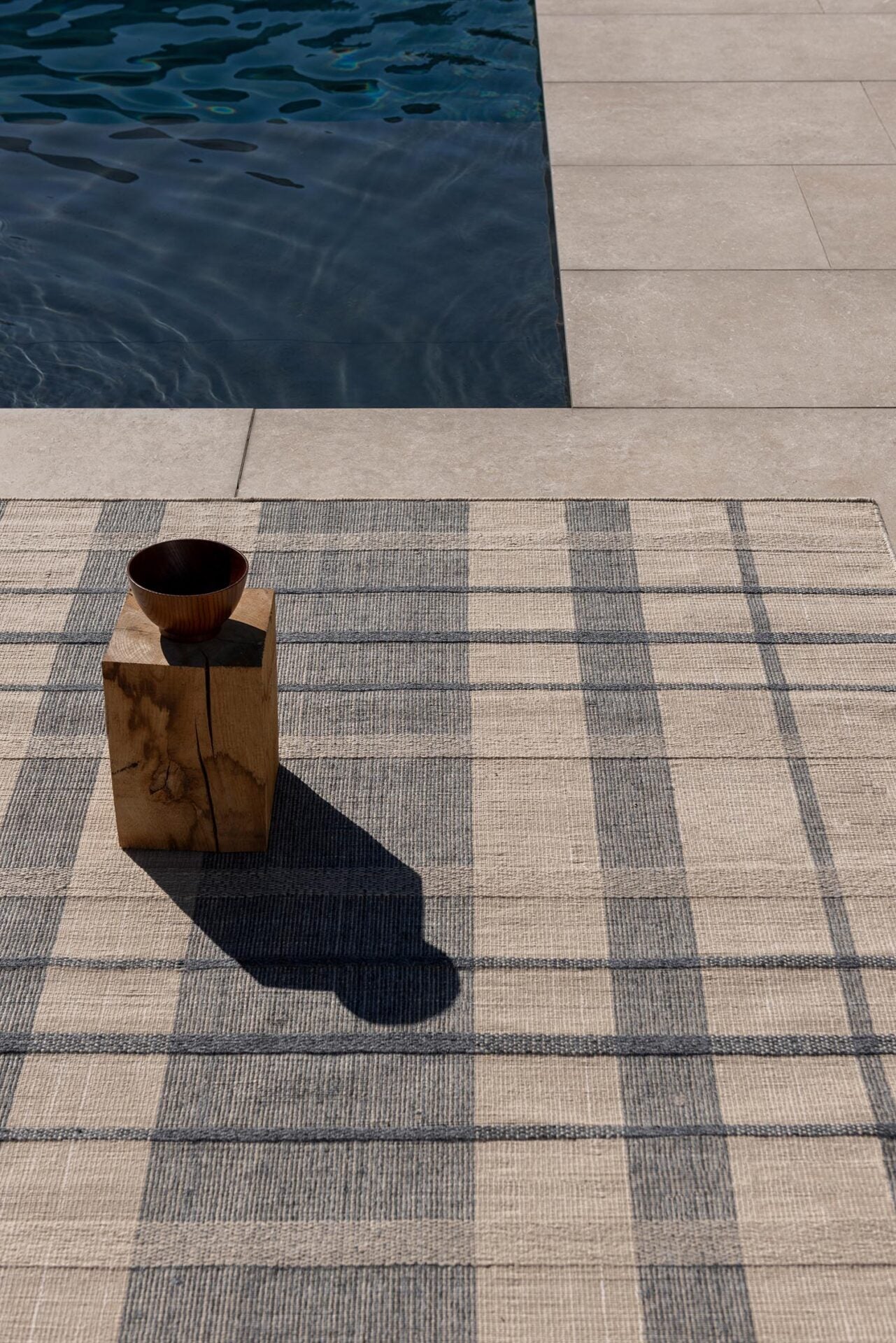 Outdoor rug Zona Block Stripe & Check Blue-Bega