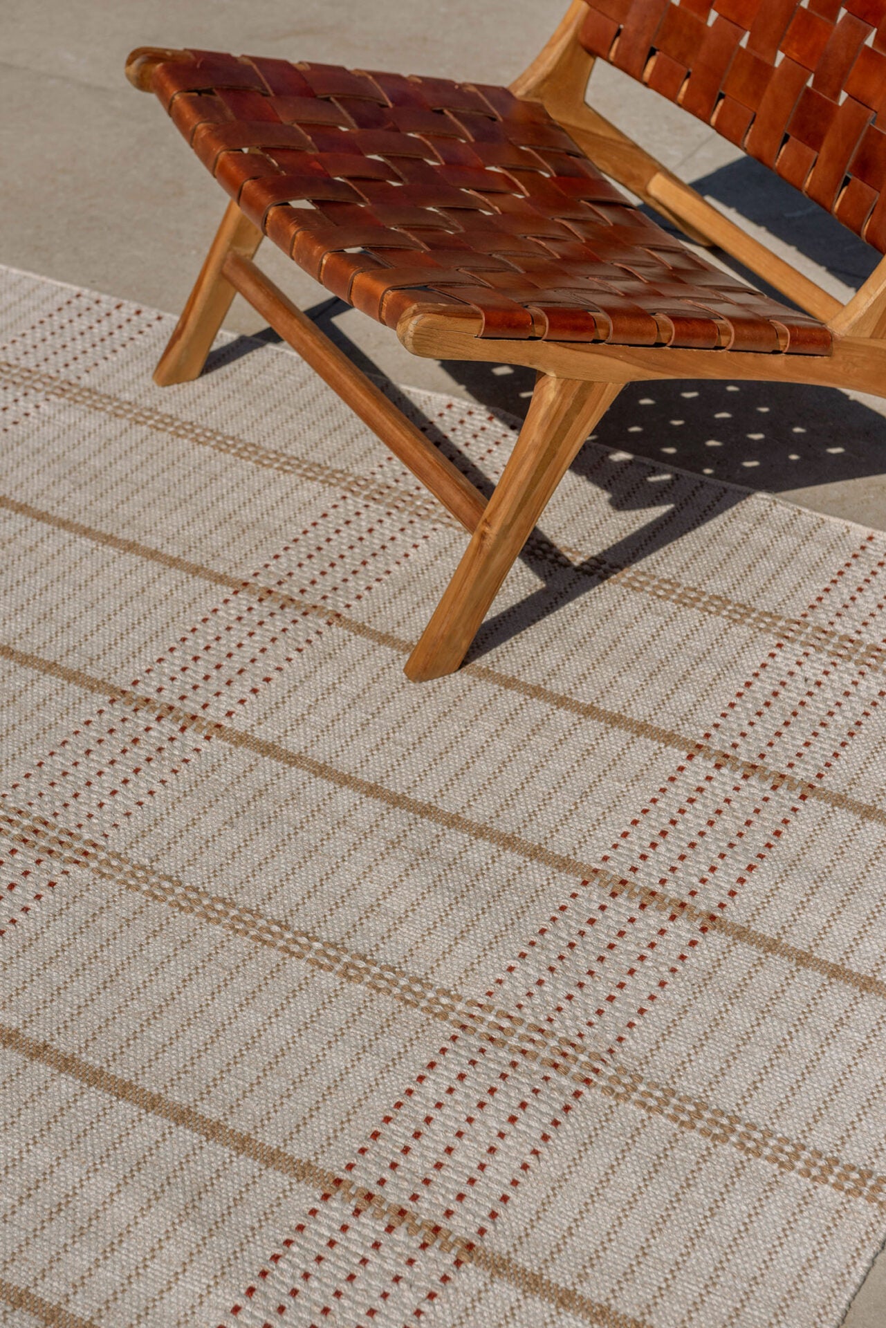 Outdoor rug of stitch beige-orange