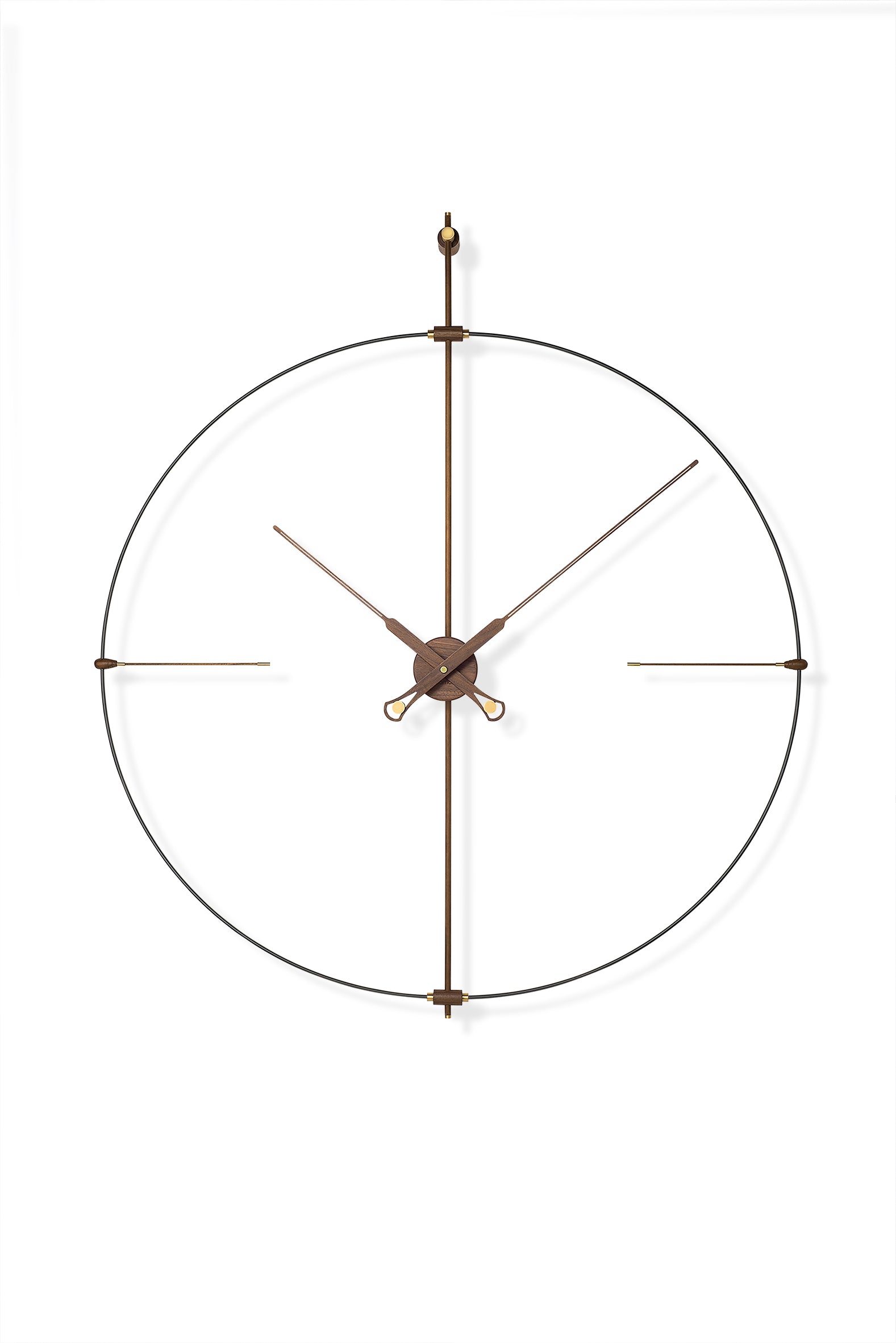 BILBAO PREMIUM wall clock walnut wood with black