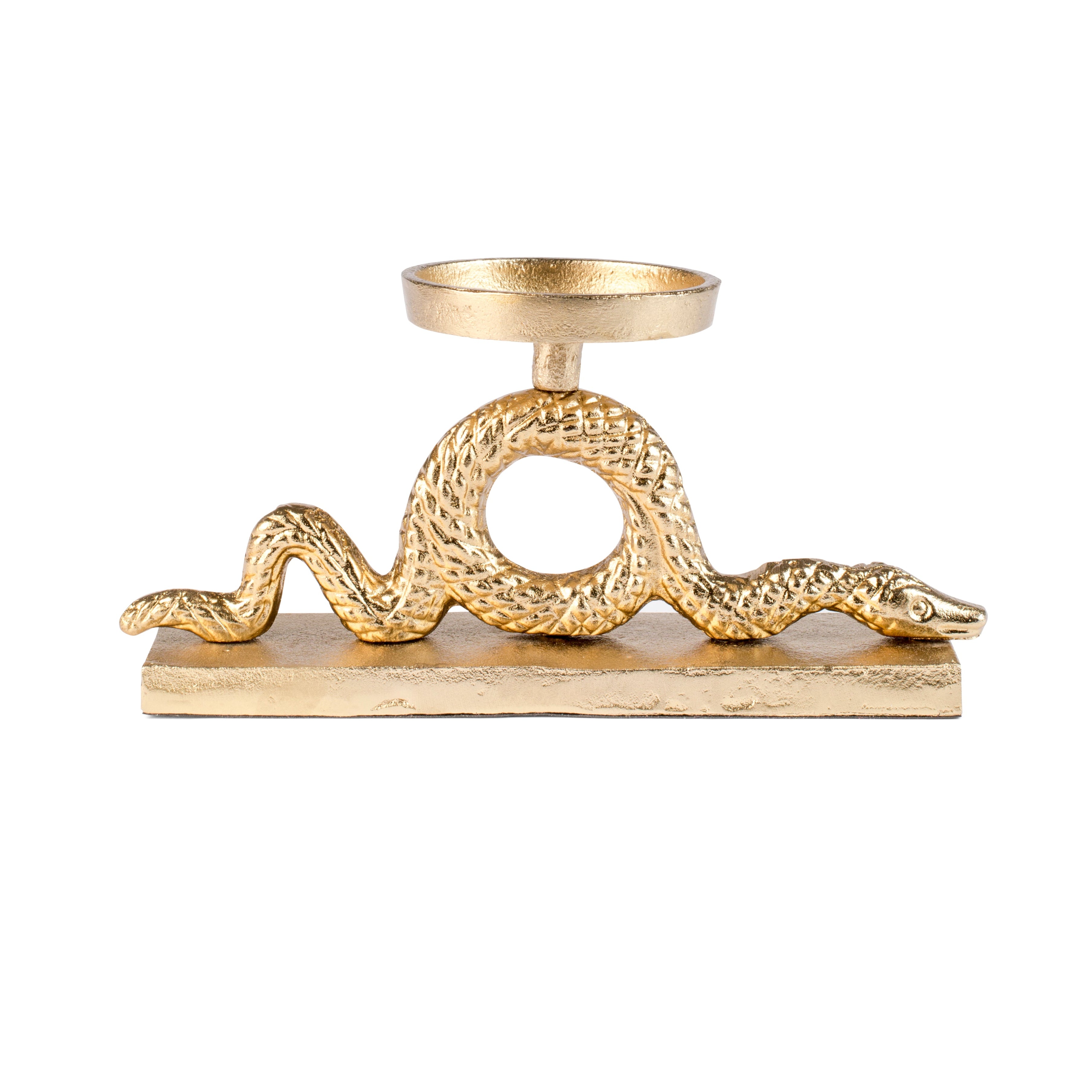 Kerzenhalter HALTEN SIE DIE SCHLANGEN FERN goldfarben