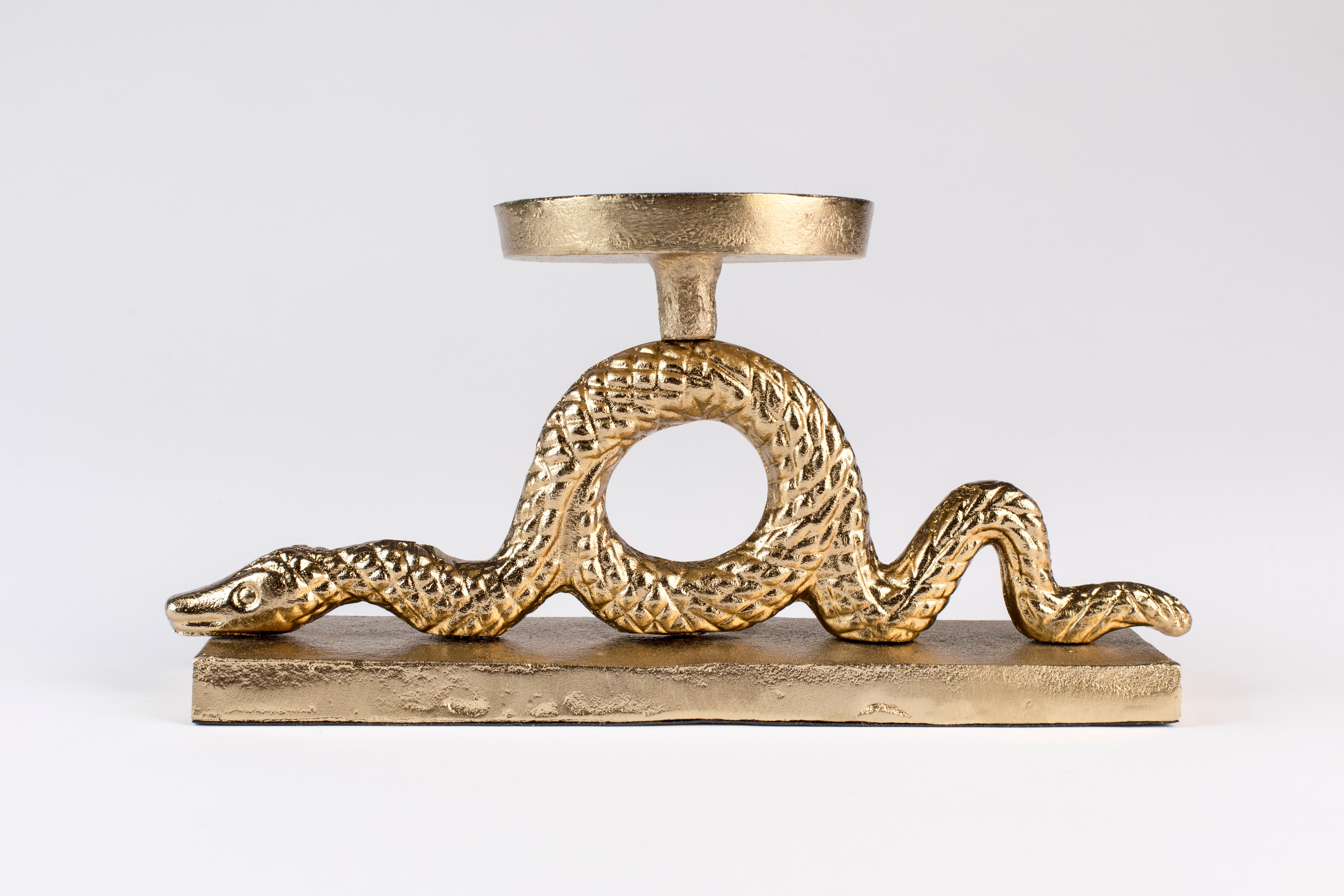 Kerzenhalter HALTEN SIE DIE SCHLANGEN FERN goldfarben