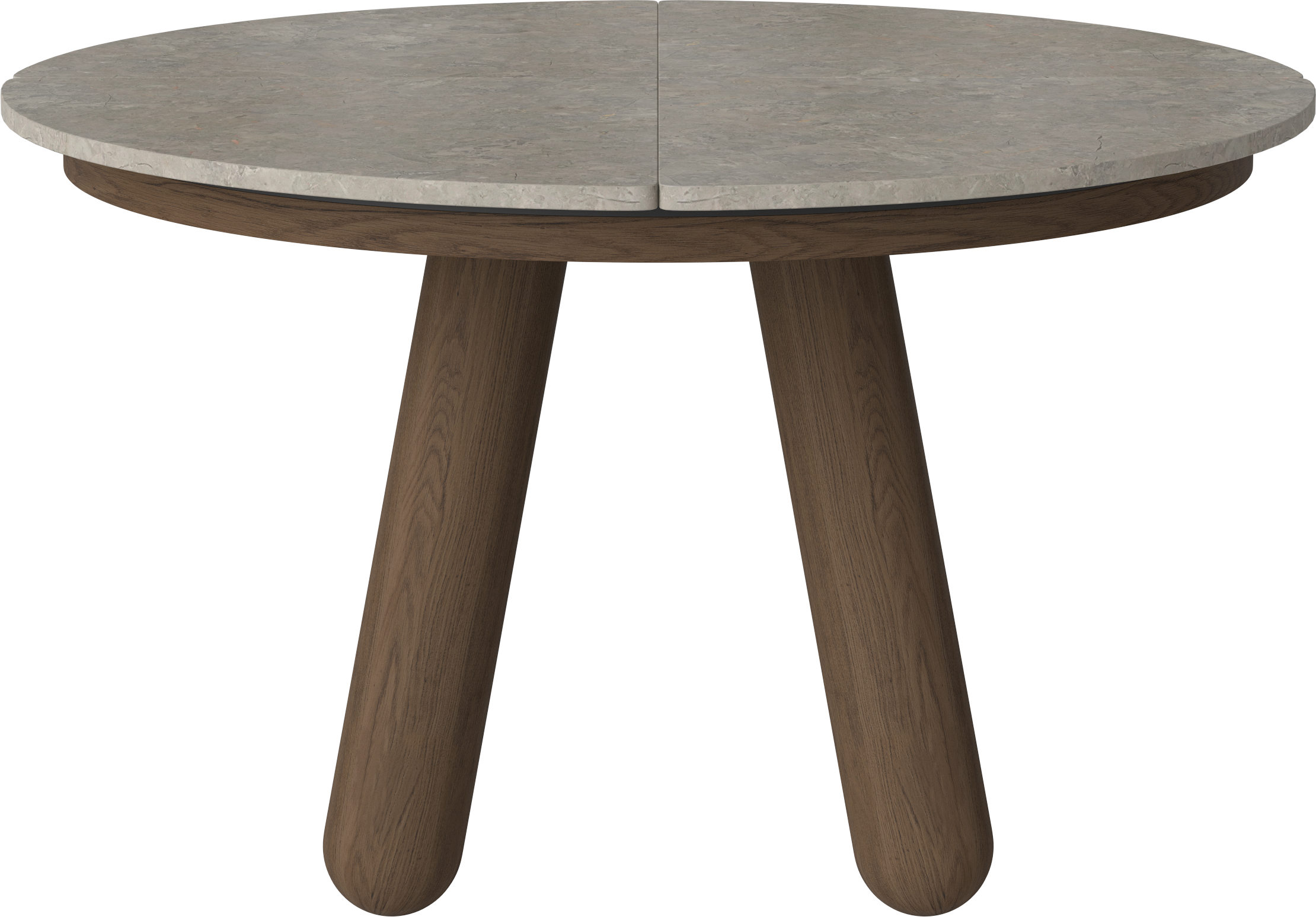 Round table balance marble with dark oak wood