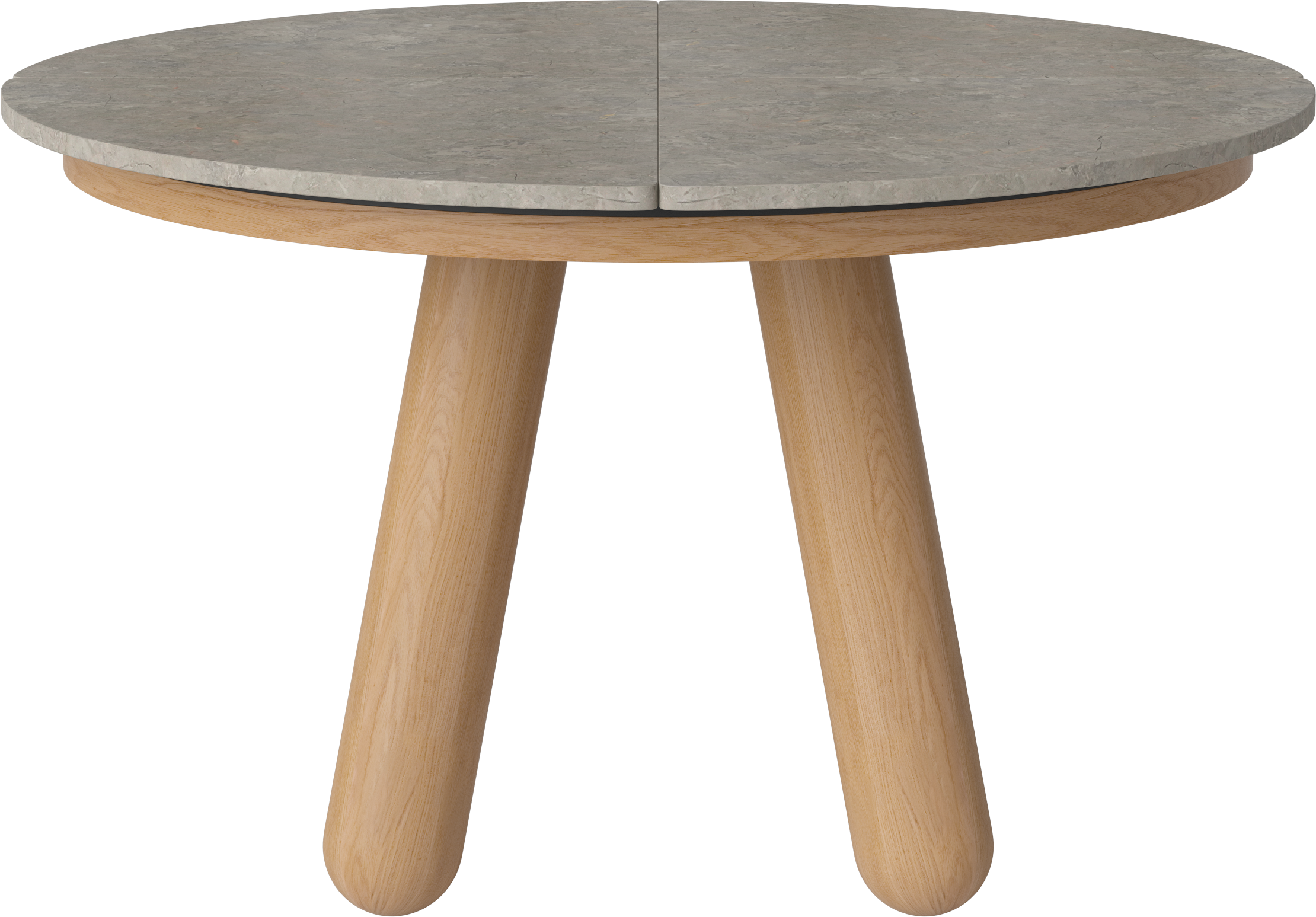 Round table balance marble with oak wood