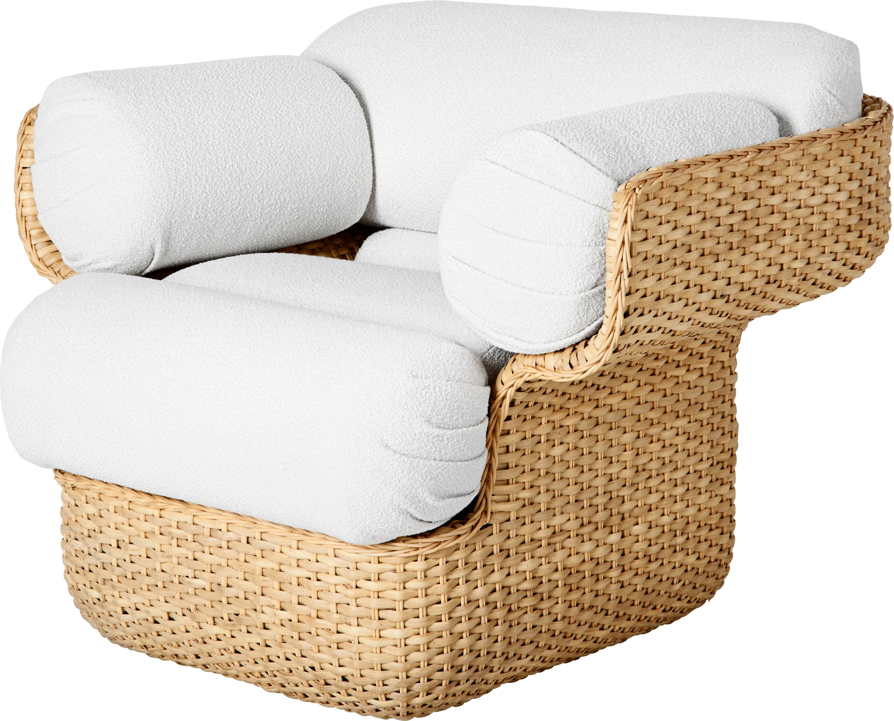 BASKET Sessel weiß mit Rattan