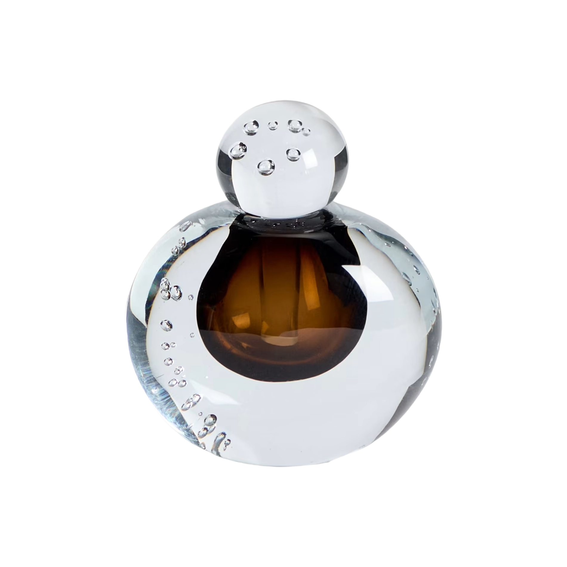 LUNIVO brown glass vase