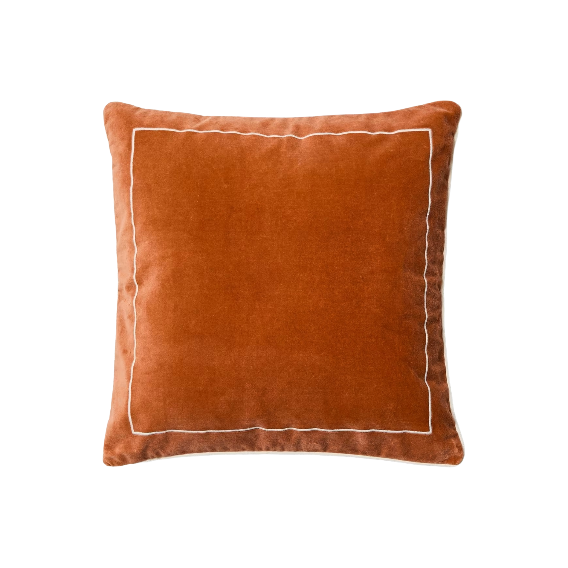 TIVANI Cushion Cover Orange with Cream Trim