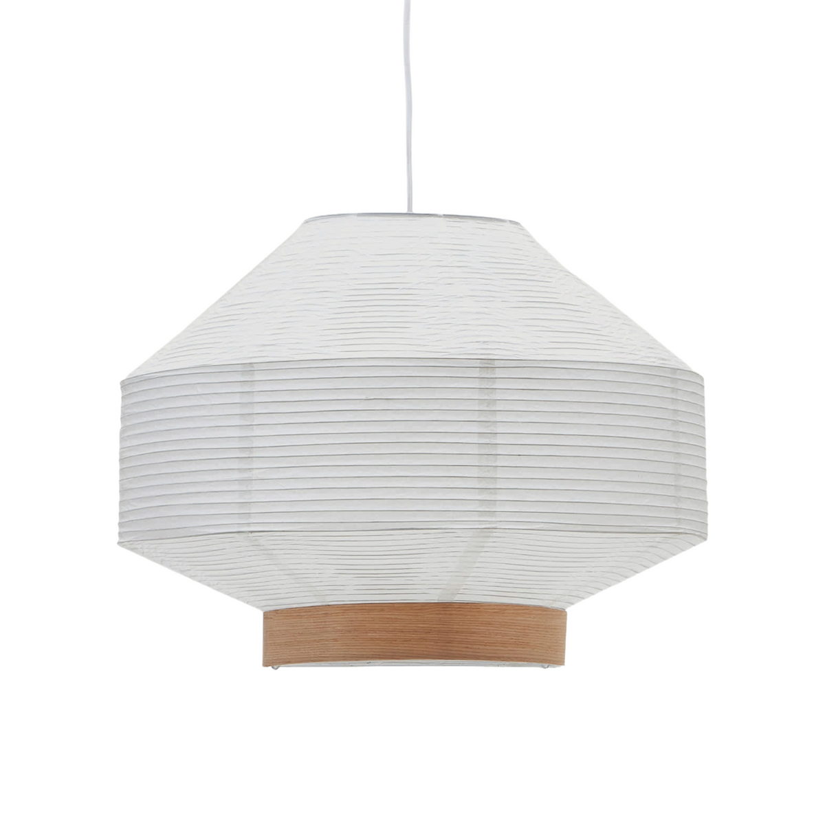 HILA white paper lampshade with oak veneer