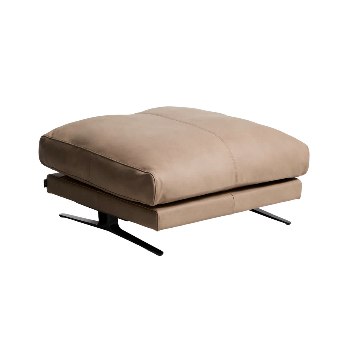 VELIRO Footrest brown leather with black base