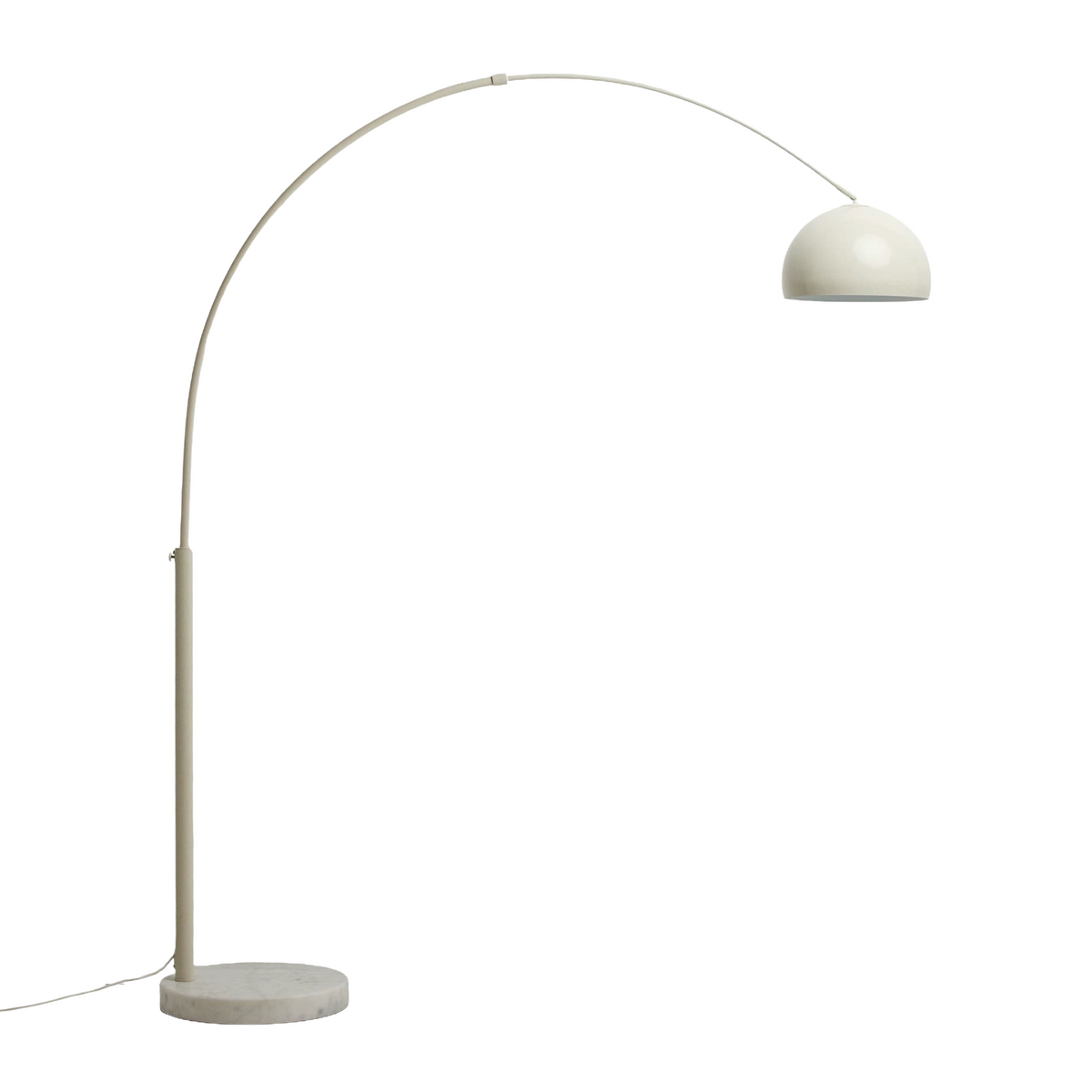 Arched floor lamp MADALI white with a white marble base