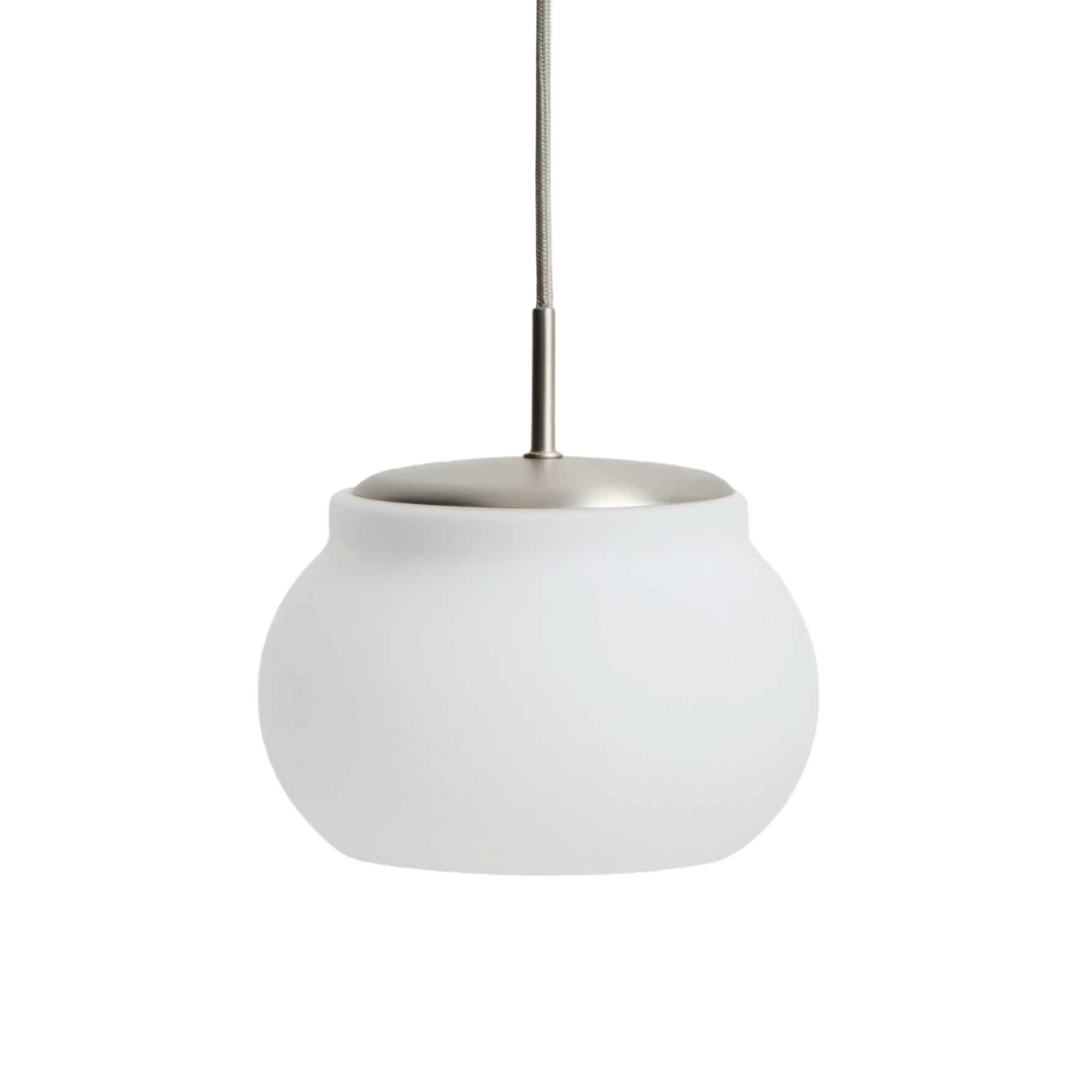 LERUNA pendant lamp with matte glass and steel base