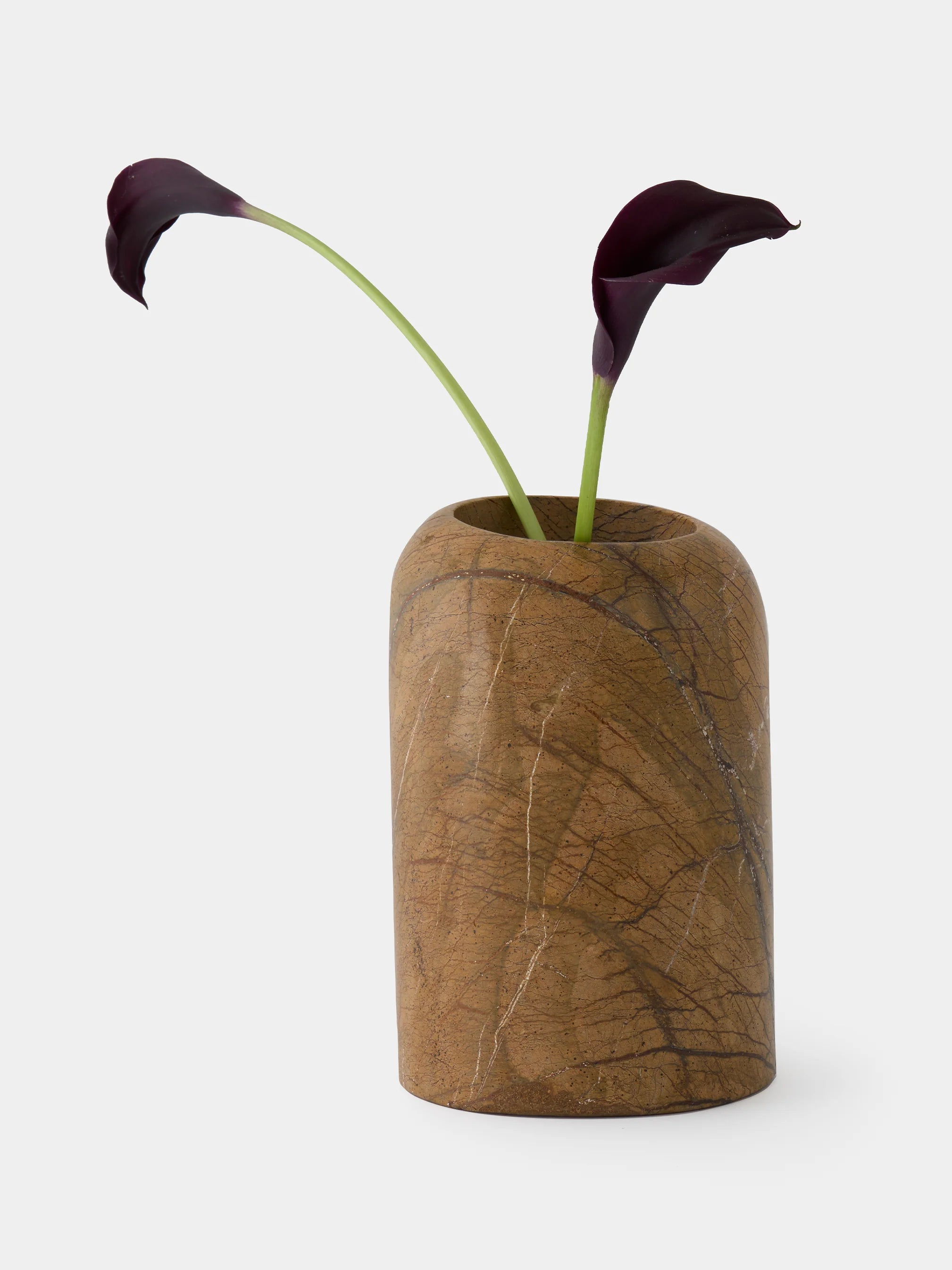 BOULDER Vase in Brown Marble Forest