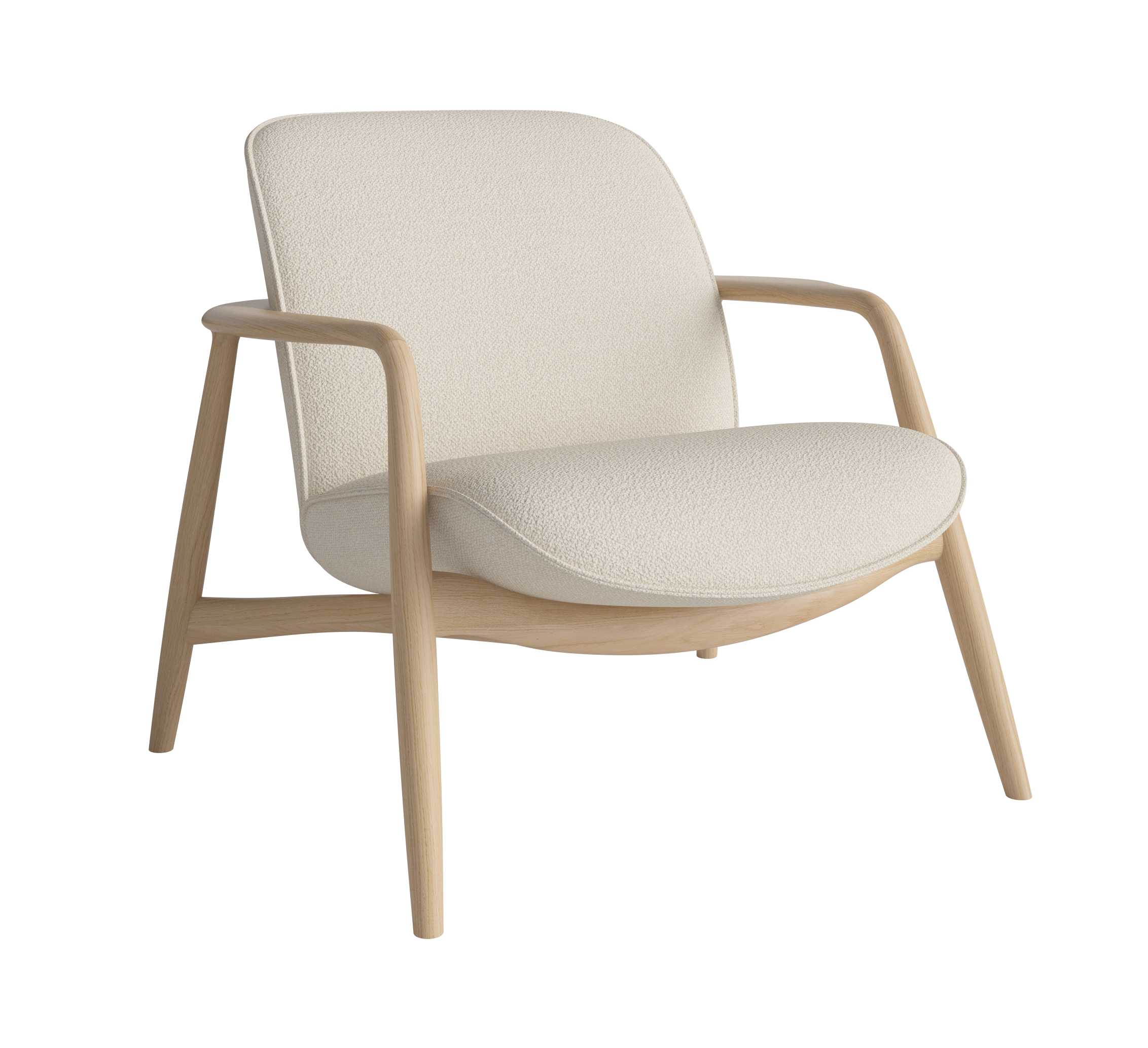 Bowie armchair base made of bleached oak wood