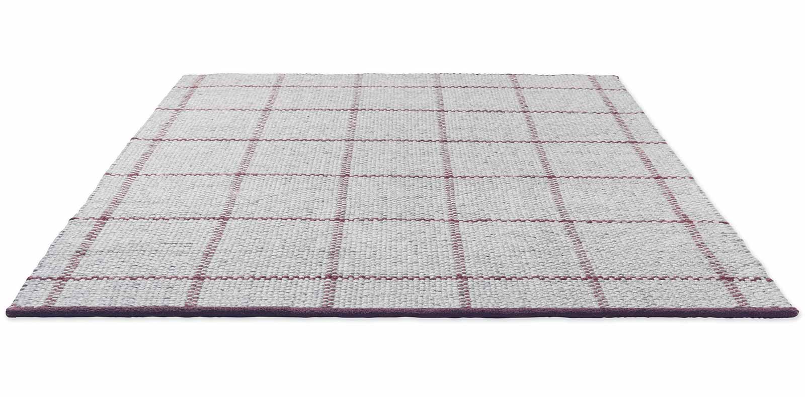 Craft Matter Check Gray rug with burgundy