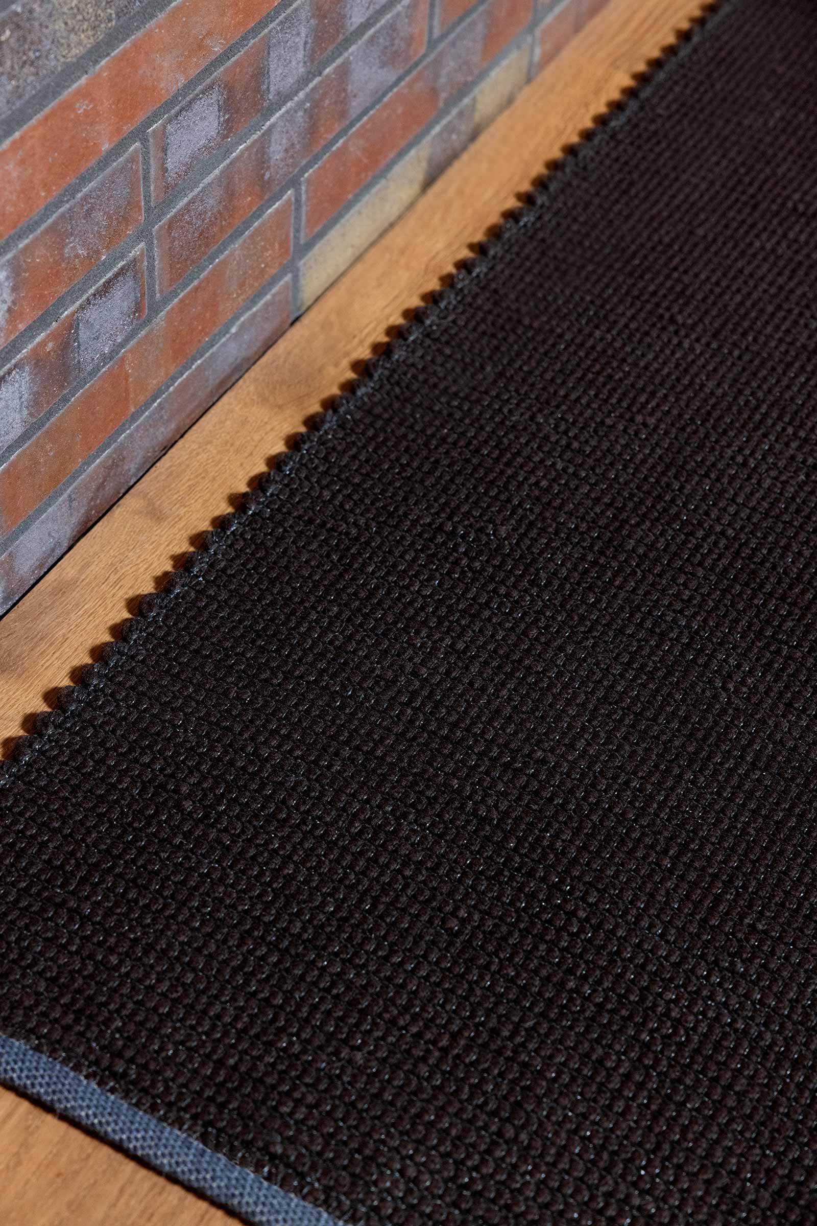 Brown grid rug