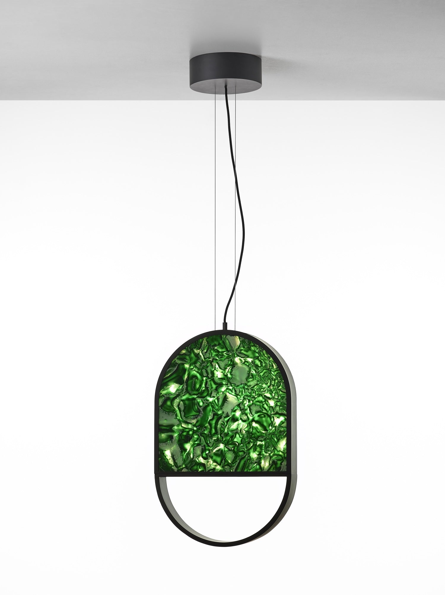 Hanging lamp Geometric Oval 2/3 BROKISGLASS shiny glass