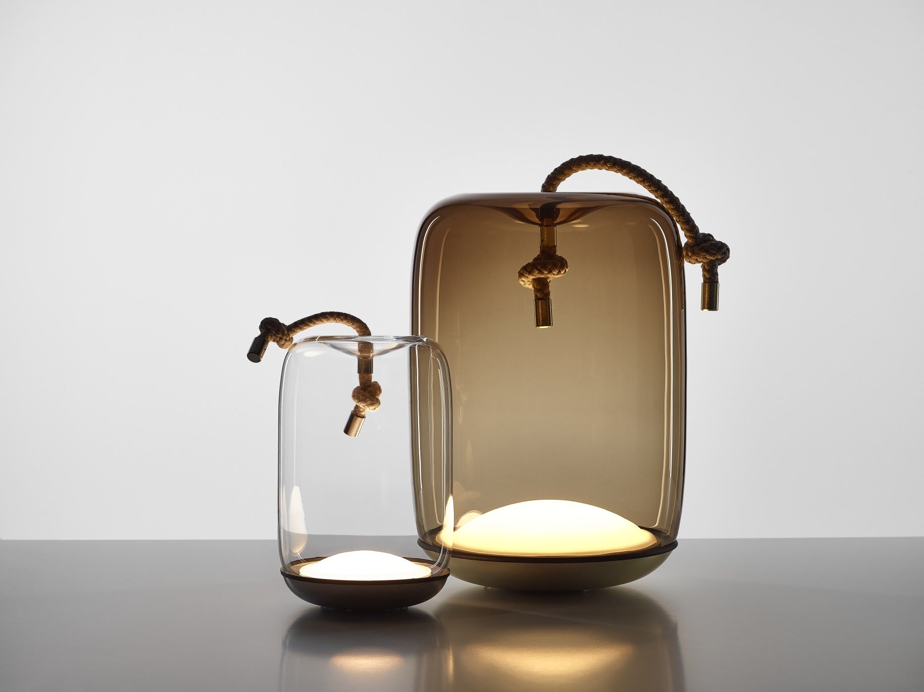 Knot Battery portable lamp - Cilindro glass