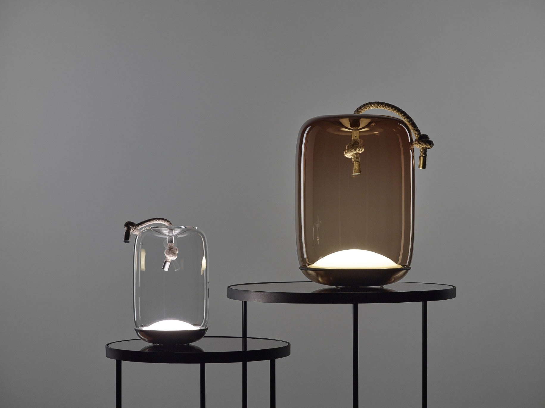 Knot Battery portable lamp - Cilindro glass