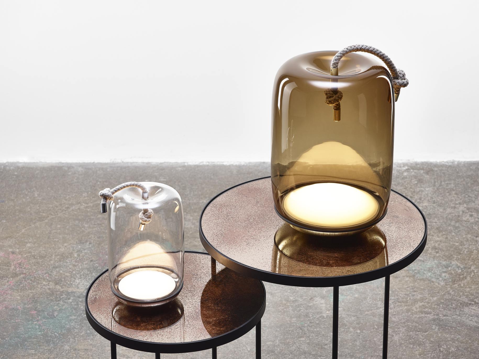 Knot Battery portable lamp - Cilindro glass