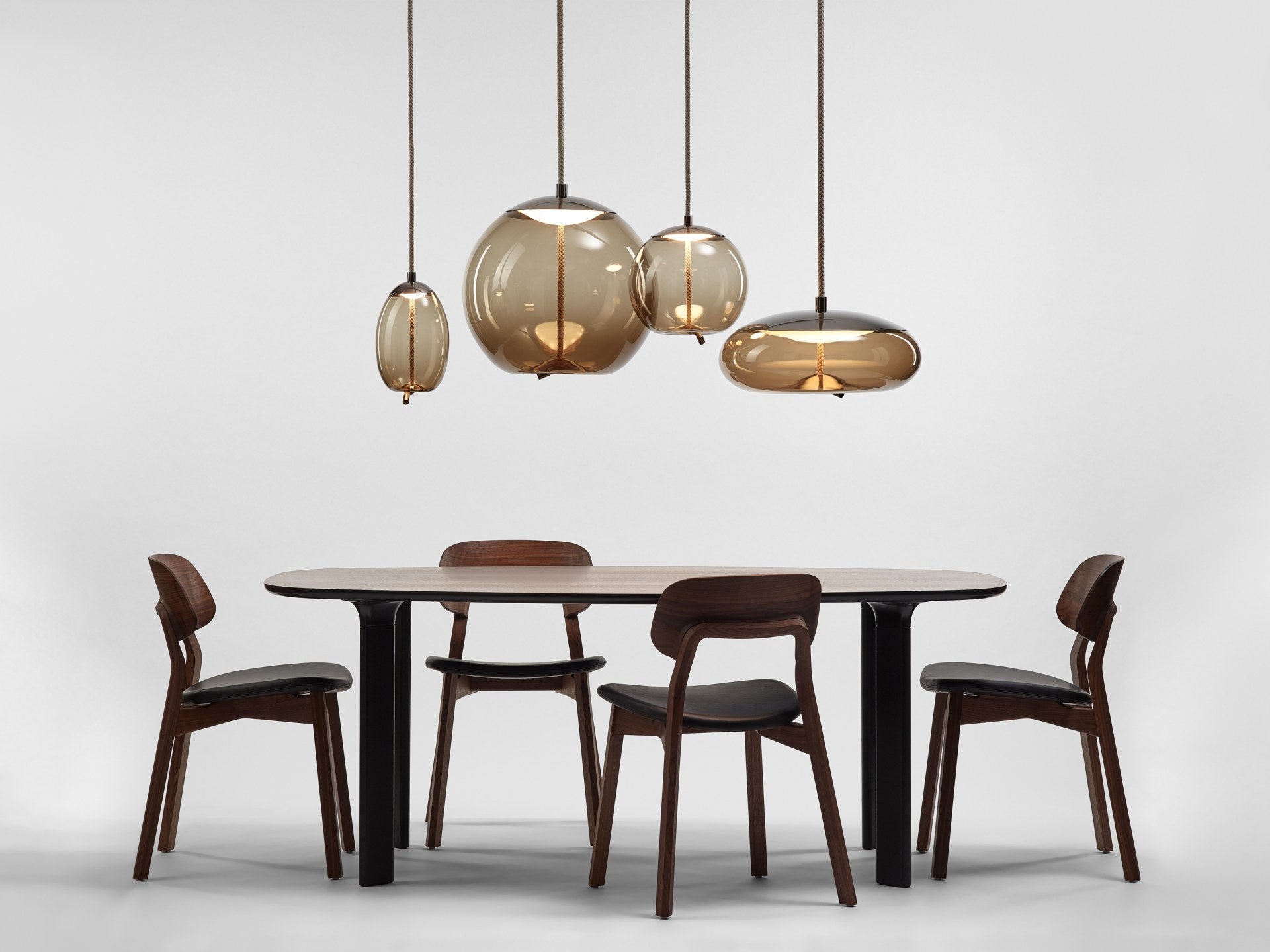 Knot hanging lamp - glass disco