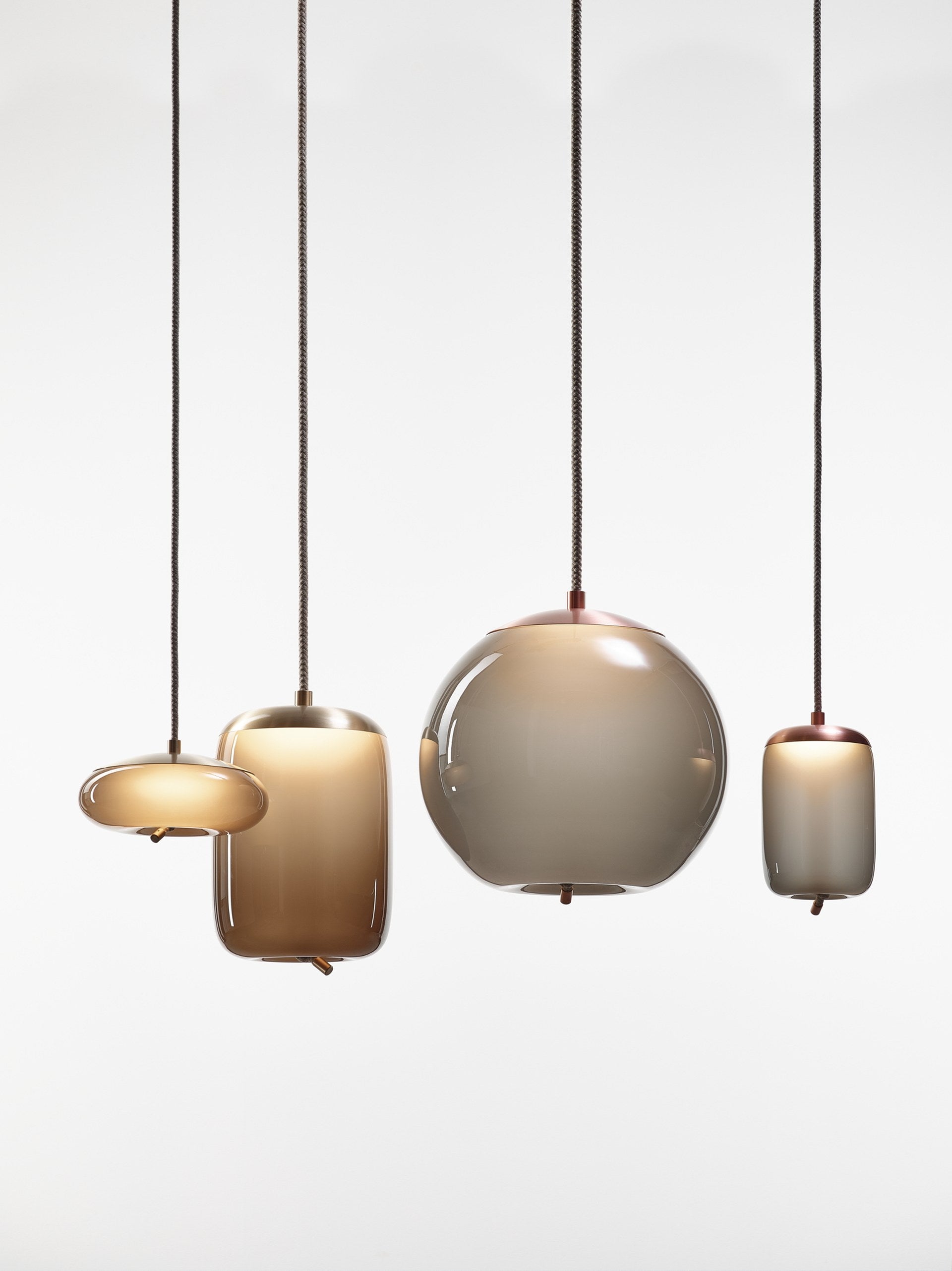 Wick hanging lamp - glass sphere