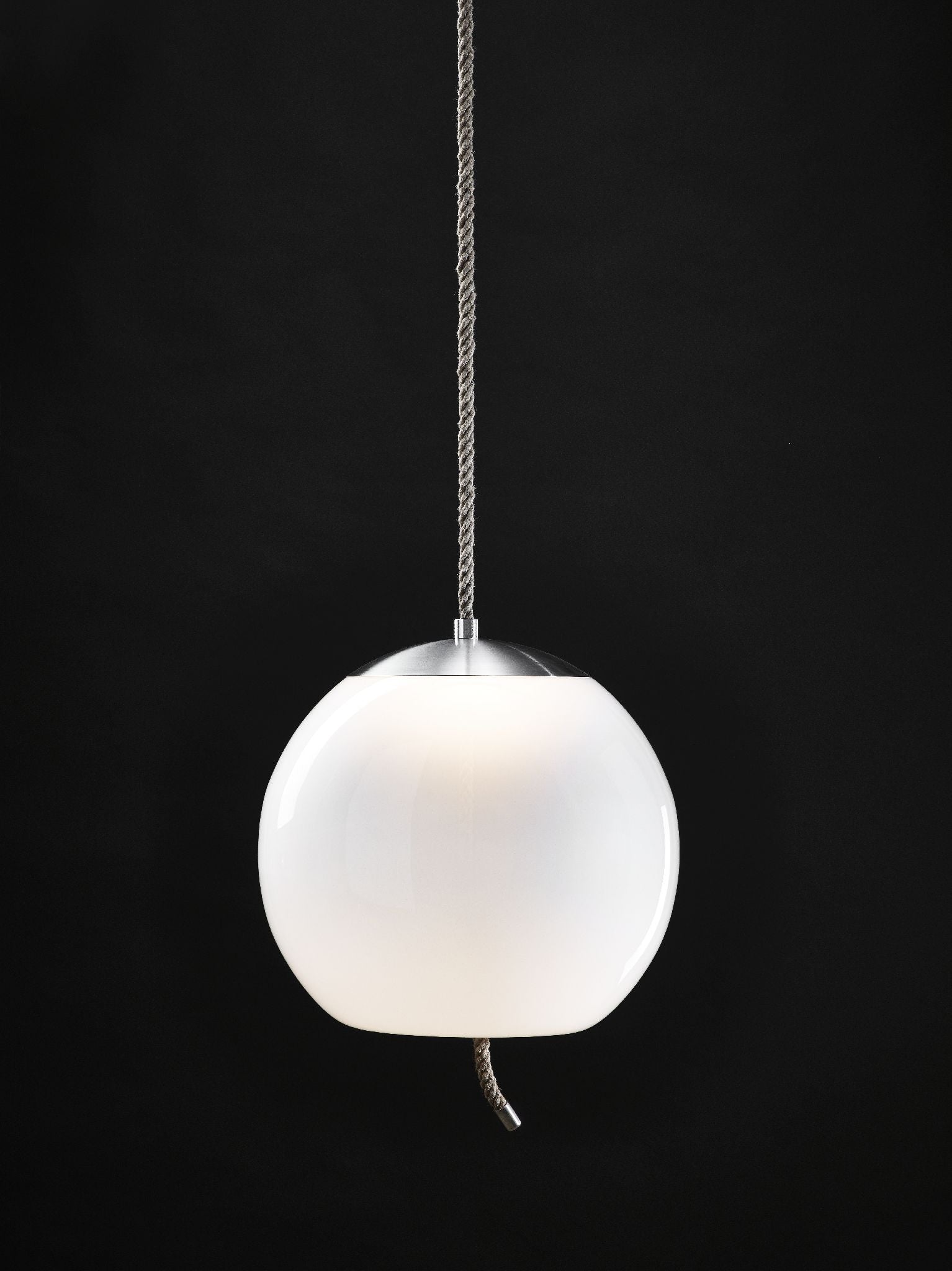 Wick hanging lamp - glass sphere